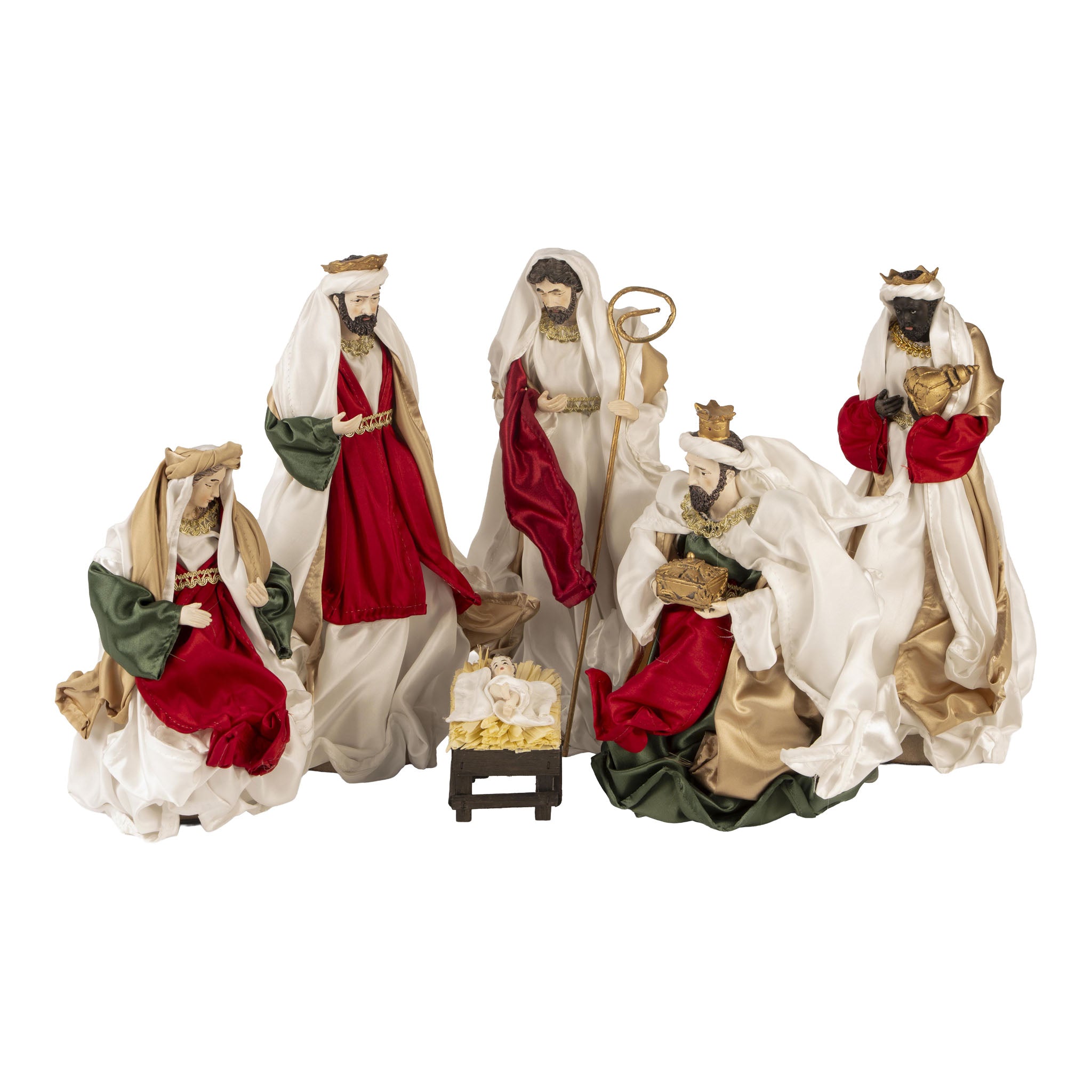 32cm 6 Piece Nativity Red - Seasonal Decor