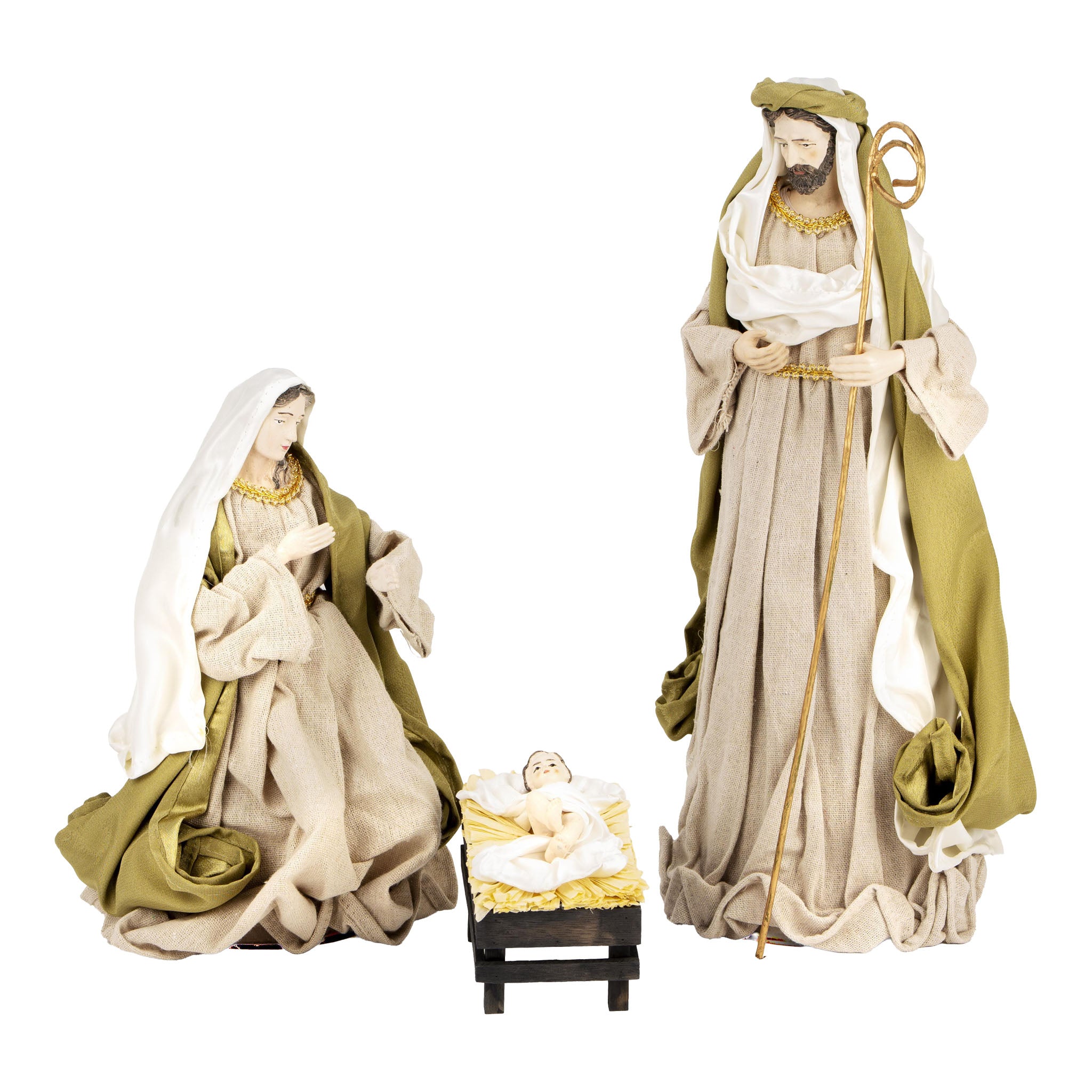 40cm 3 Piece Nativity Green - Seasonal Decor