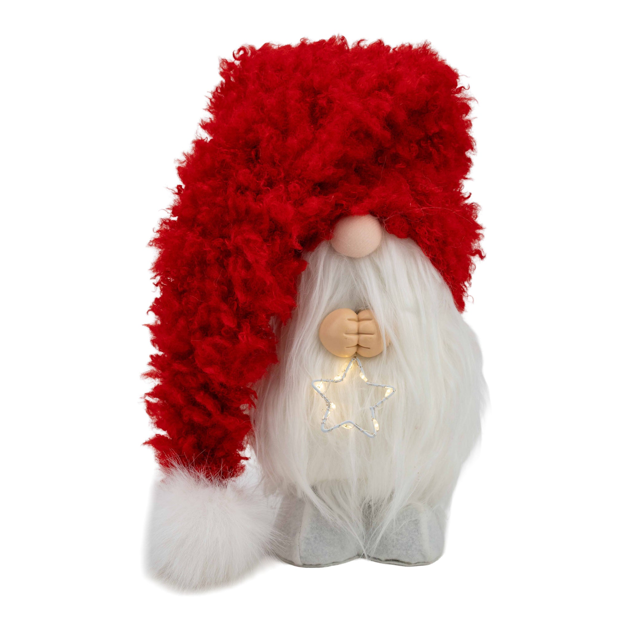 35cm Standing Gnome Red White - Seasonal Decor