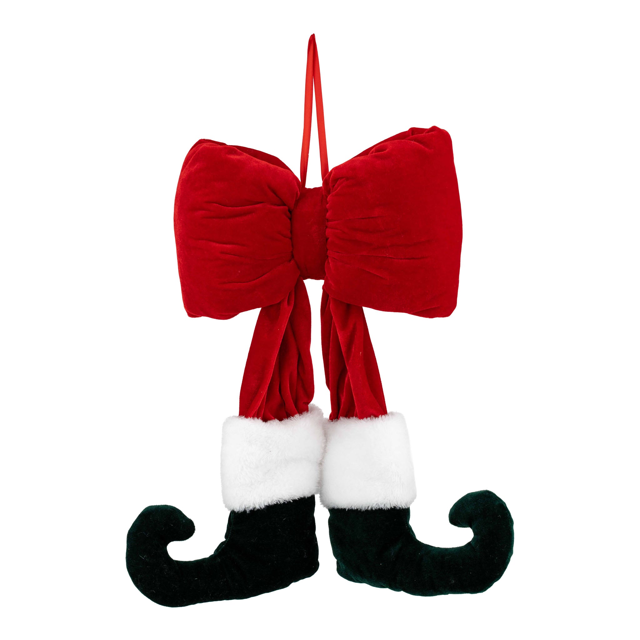 Elf Boot Red Bow - Seasonal Decor
