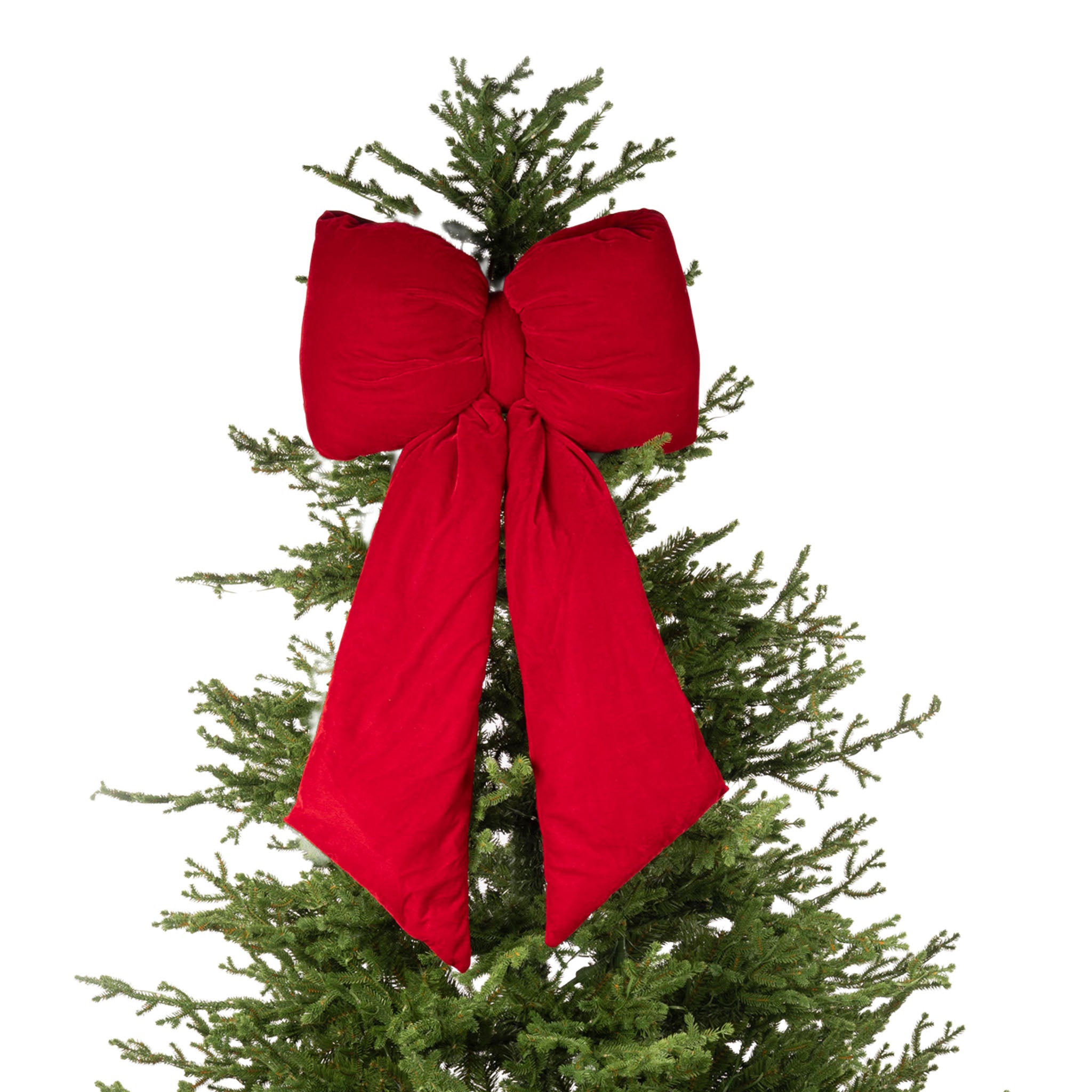 85cm Burgundy Velvet Bow, Cotton Weighted Tails - Seasonal Decor