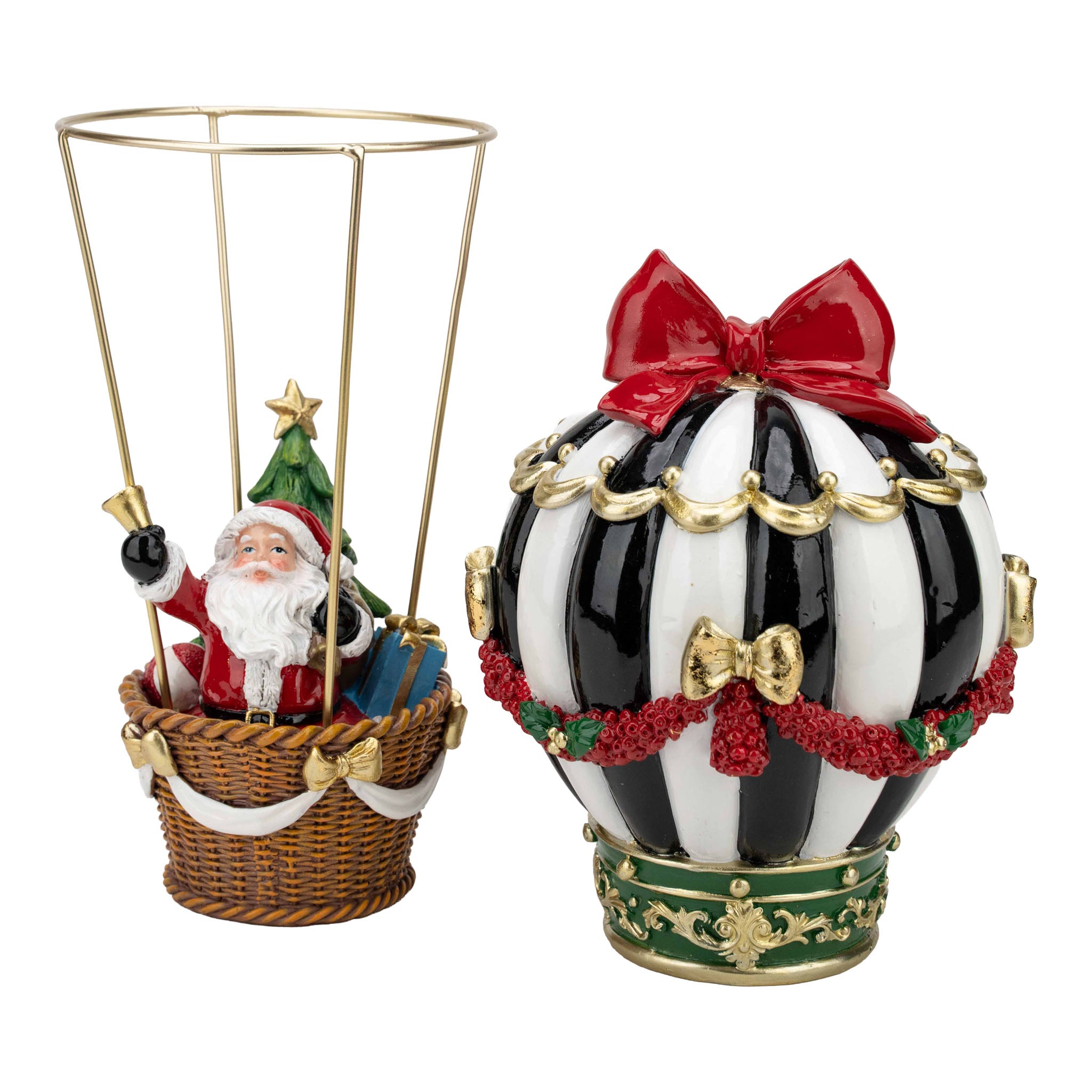37cm Santa Hot Air Balloon - Seasonal Decor
