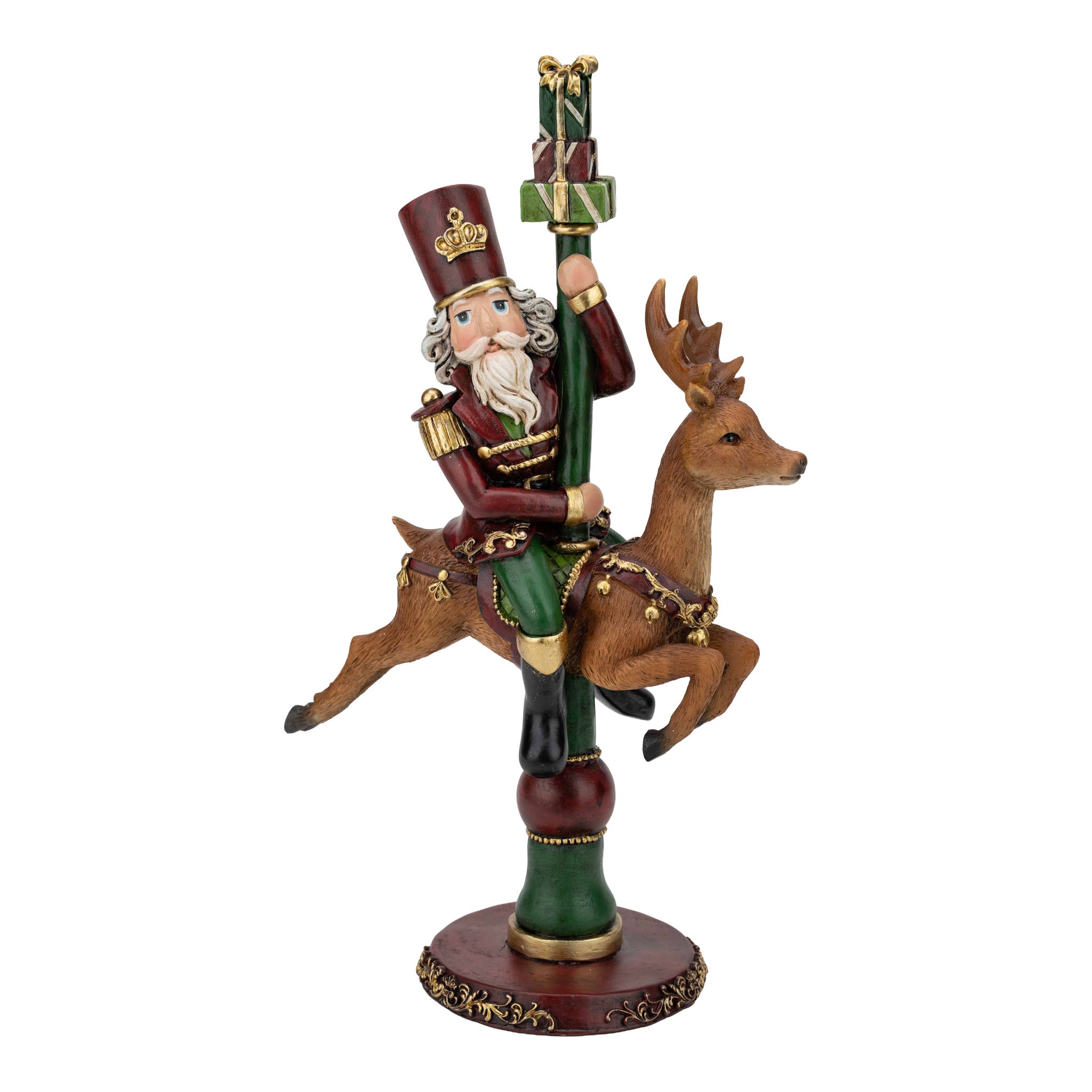 36cm Nutcracker Deer Carousel - Seasonal Decor