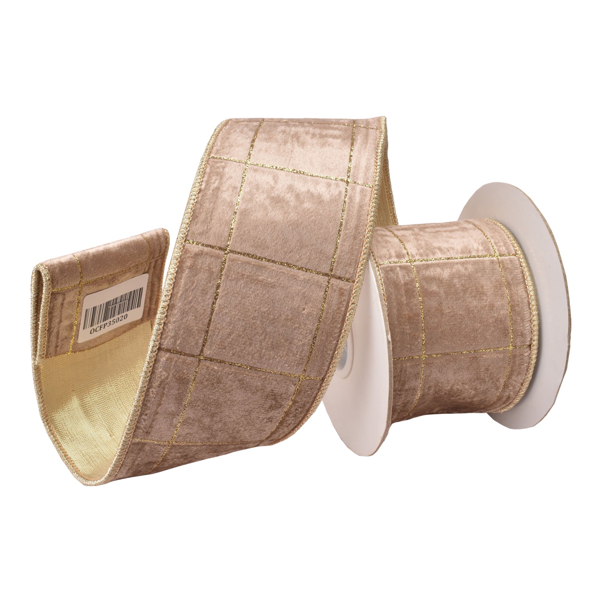 100mm Taupe Lined Ribbon 9.14 Mts L - Seasonal Decor