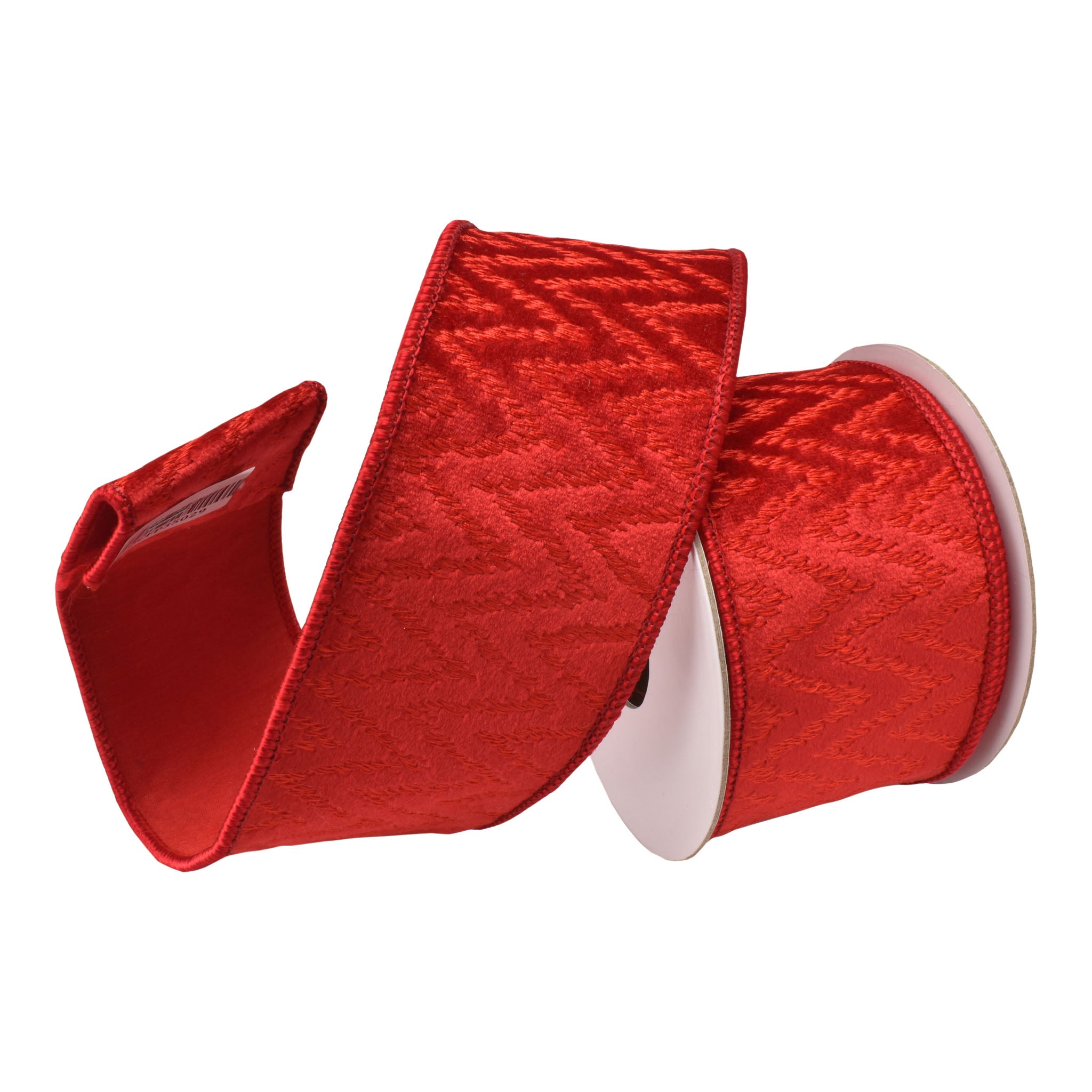 64mm Red Zig Zag Ribbon 9.14 Mts L - Seasonal Decor