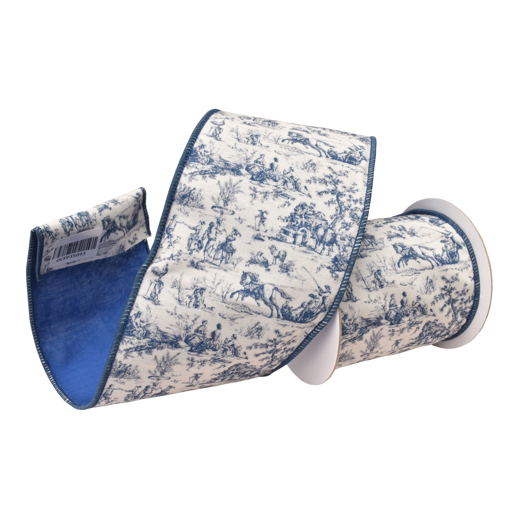 100mm Blue White Chinoiserie Ribbon 9.14 Mts L - Seasonal Decor