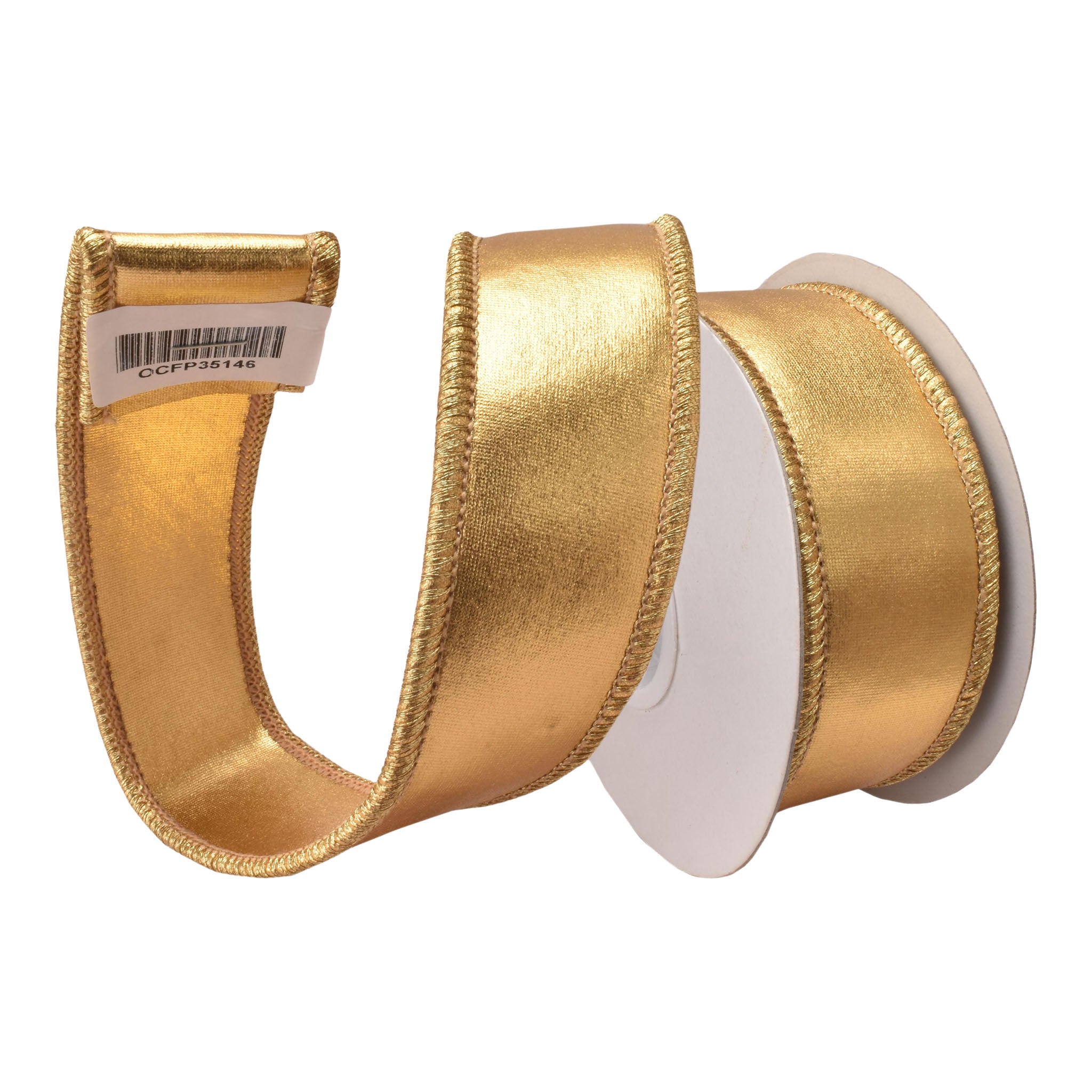 64mm Gold Shiny Ribbon 9.14 Mts L - Seasonal Decor