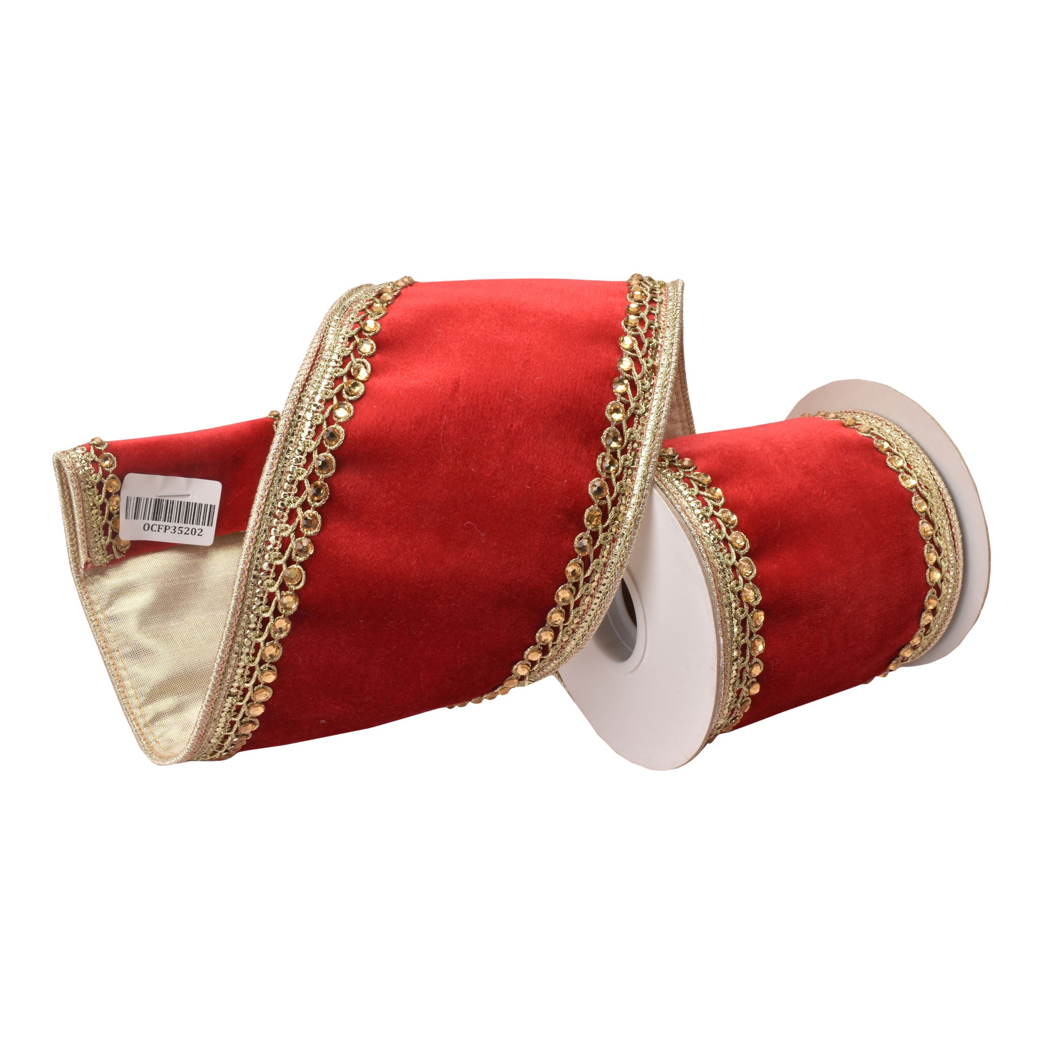 100mm Red Gold Edge Ribbon 9.14 Mts L - Seasonal Decor