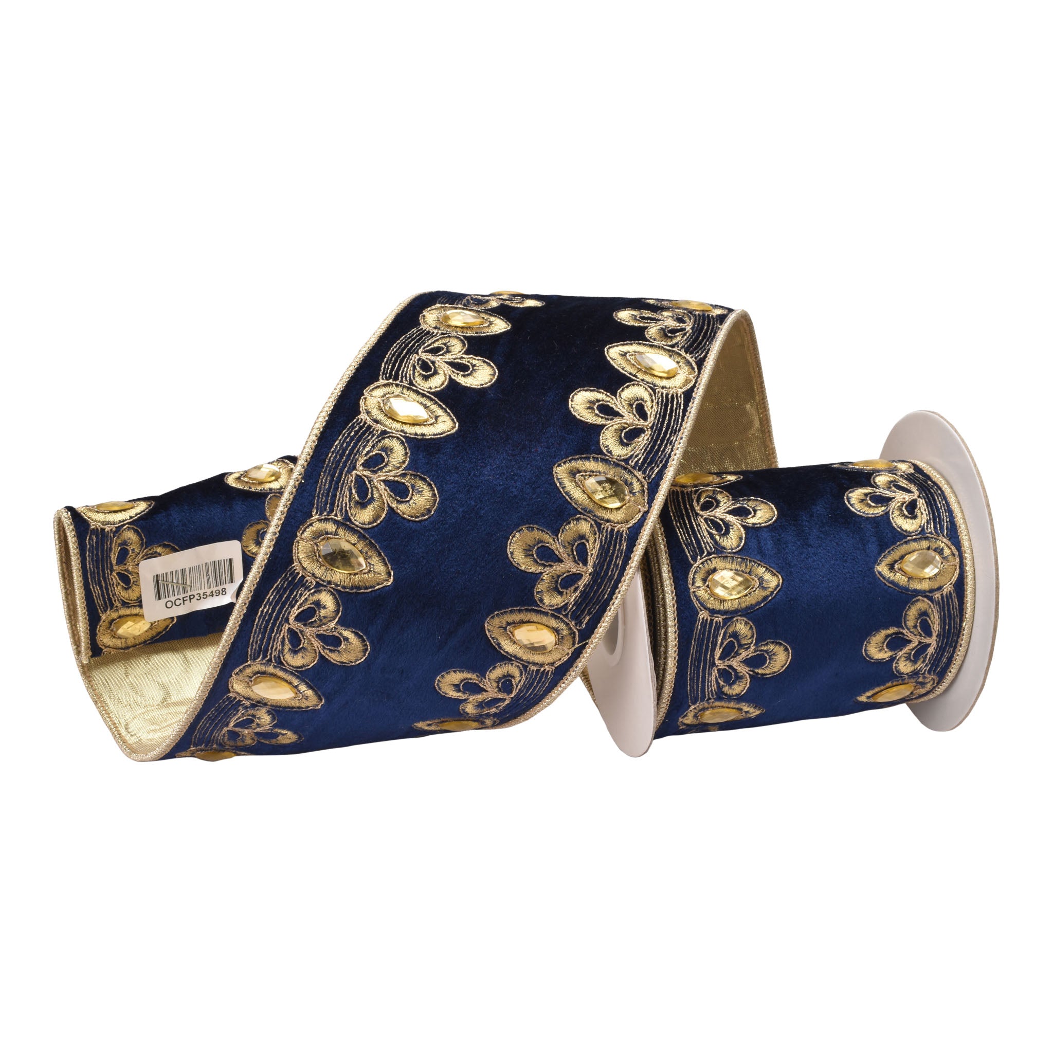 100mm Navy God Edge Ribbon 9.14 Mts L - Seasonal Decor