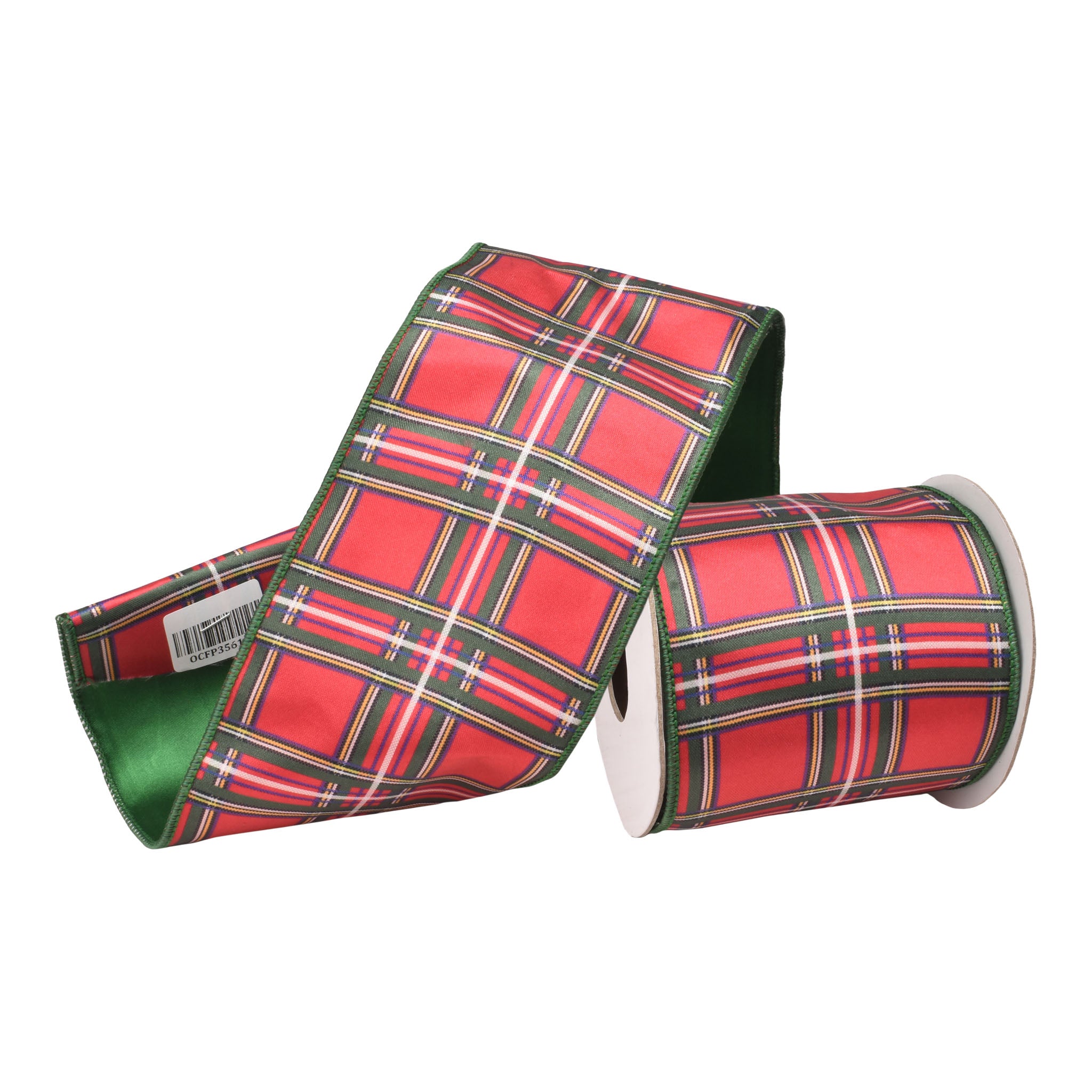 100mm Red Green Tartan Ribbon 9.14 Mts L - Seasonal Decor