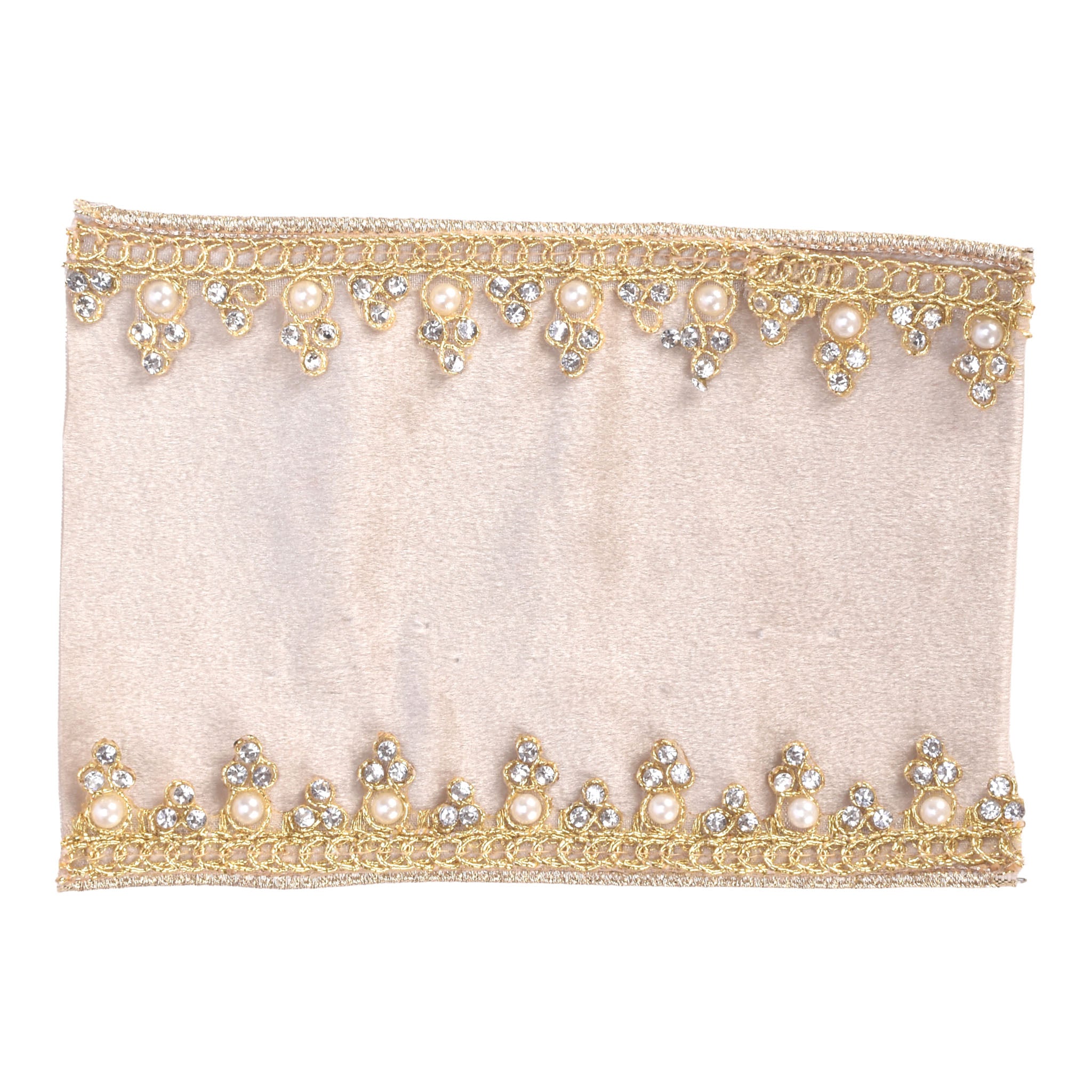 100mm Ivory Gold Trim Ribbon 9.14 Mts L - Seasonal Decor