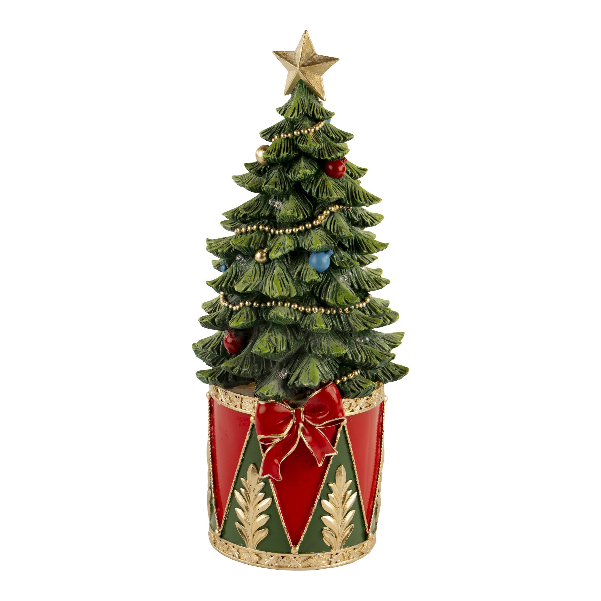 37cm LED Christmas Tree in Drum - Seasonal Decor