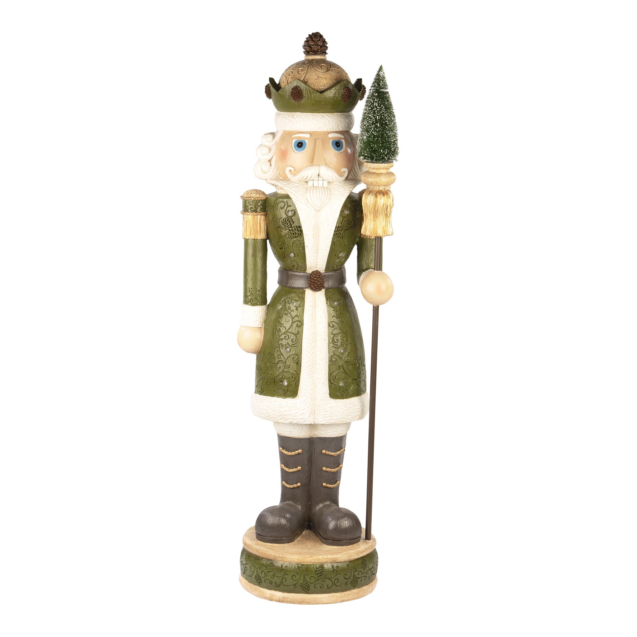 92cm Green LED Woodlands Nutcracker - Seasonal Decor
