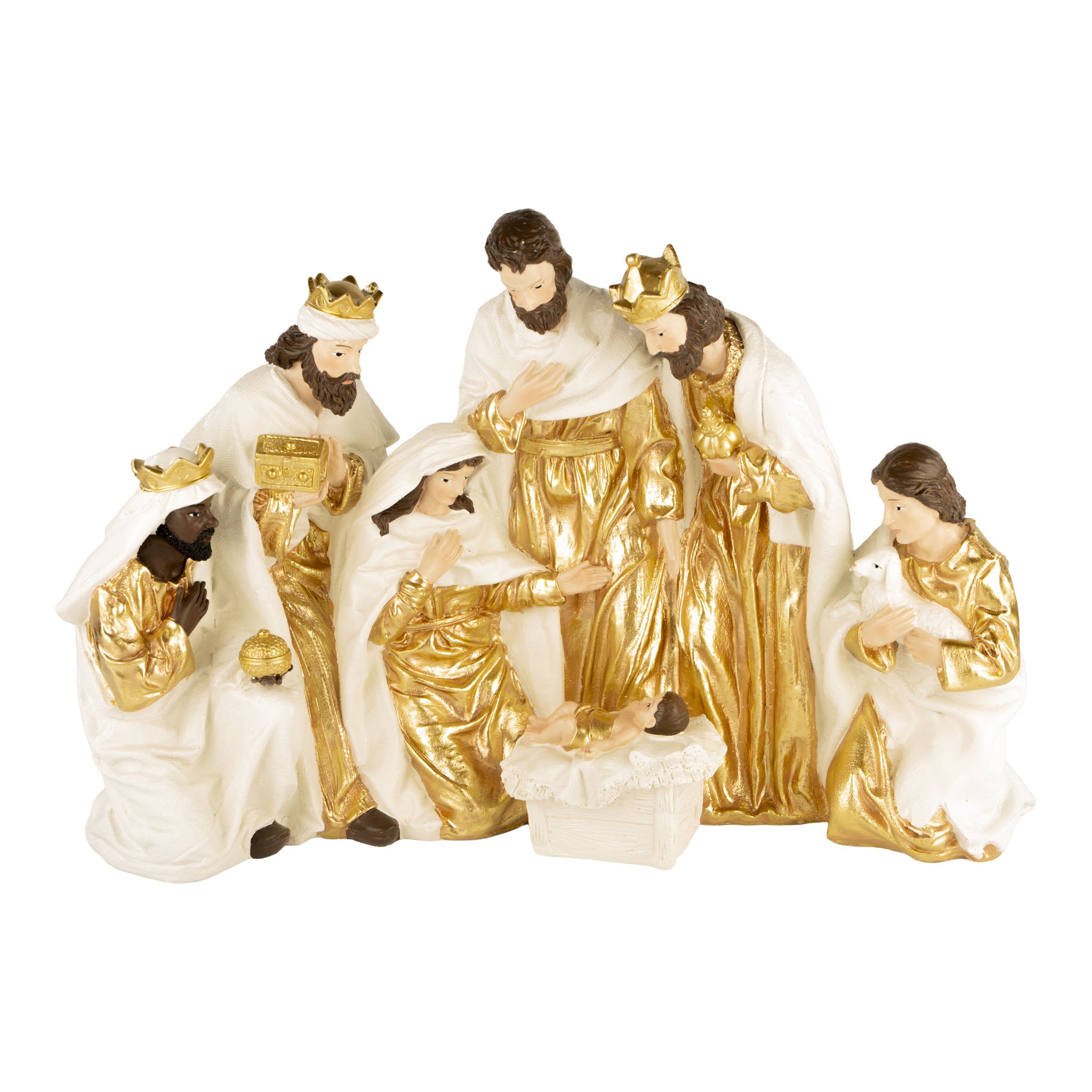 Single Piece Nativity Scene Gold - Seasonal Decor
