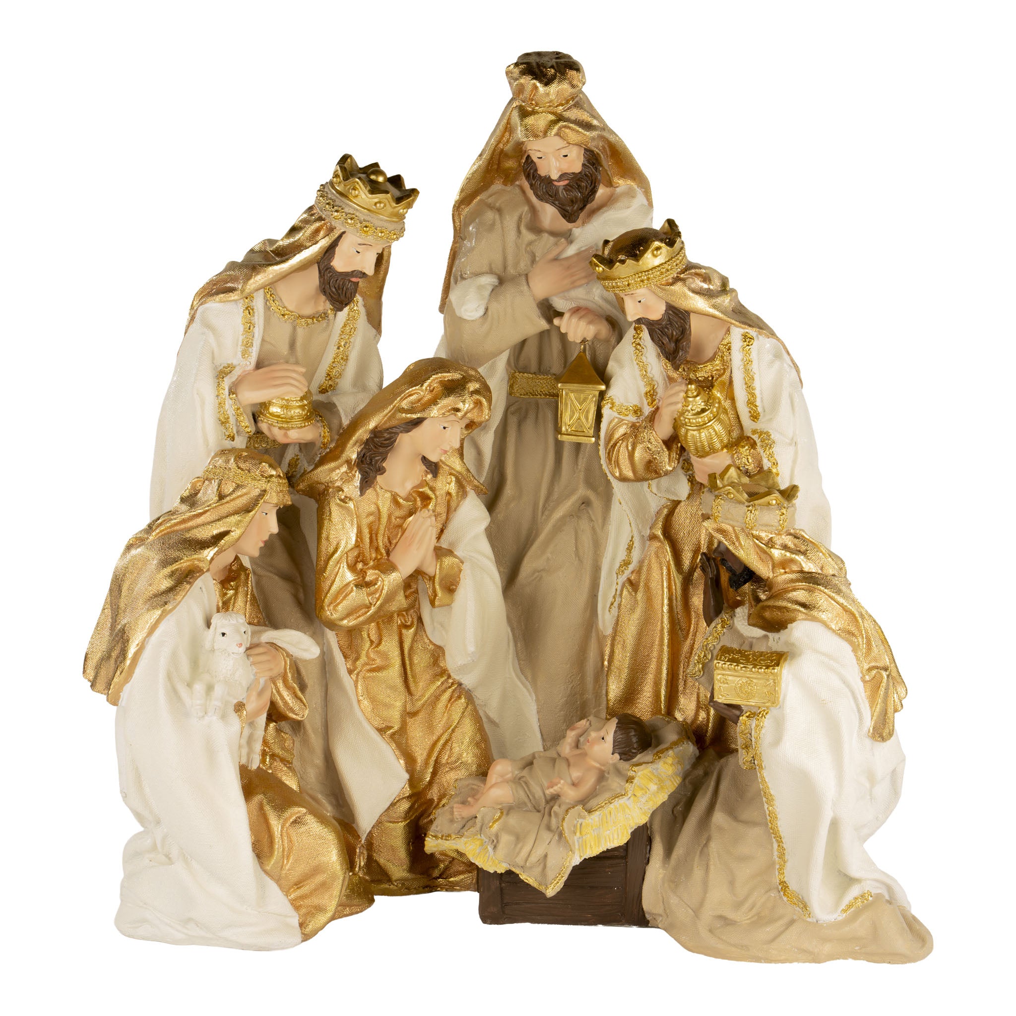 51cm Single Piece Nativity Scene Gold - Seasonal Decor