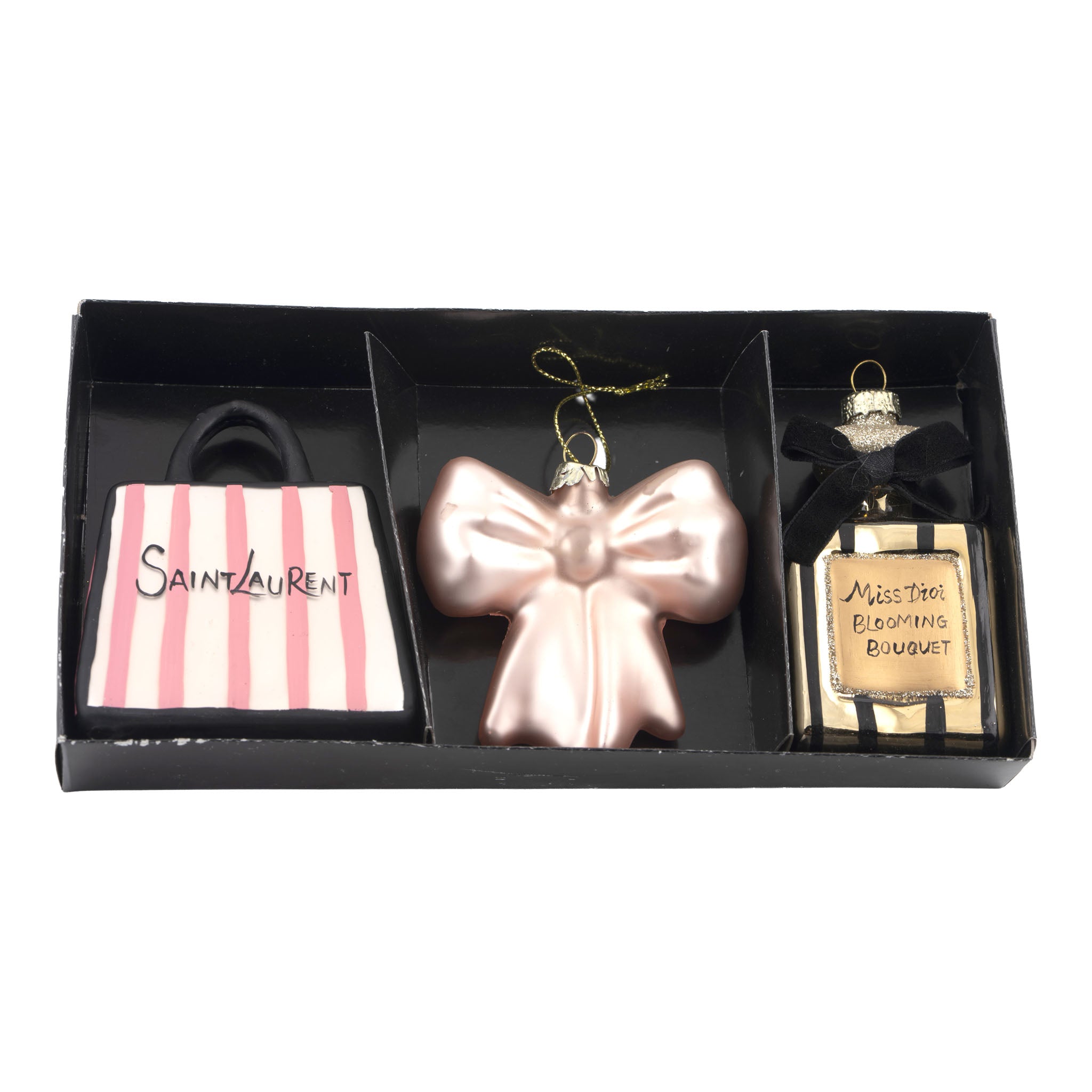 9cm Perfume Bow Bag Set of 3 - Seasonal Decor