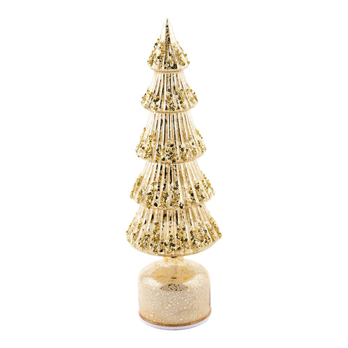 37cm Antique Gold Glass LED Tree - Seasonal Decor