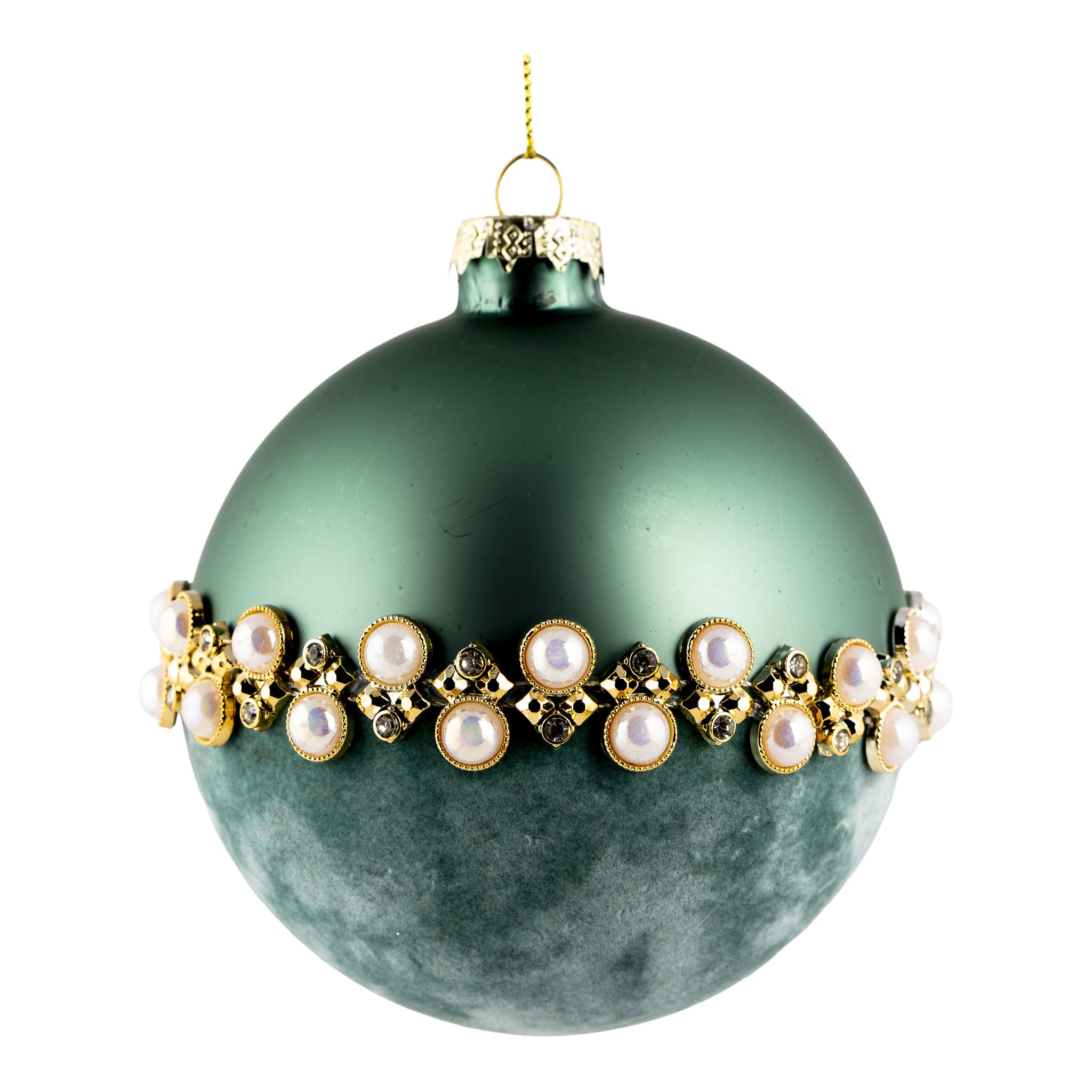 10cm Mint Green Pearl Ball Hanging - Seasonal Decor