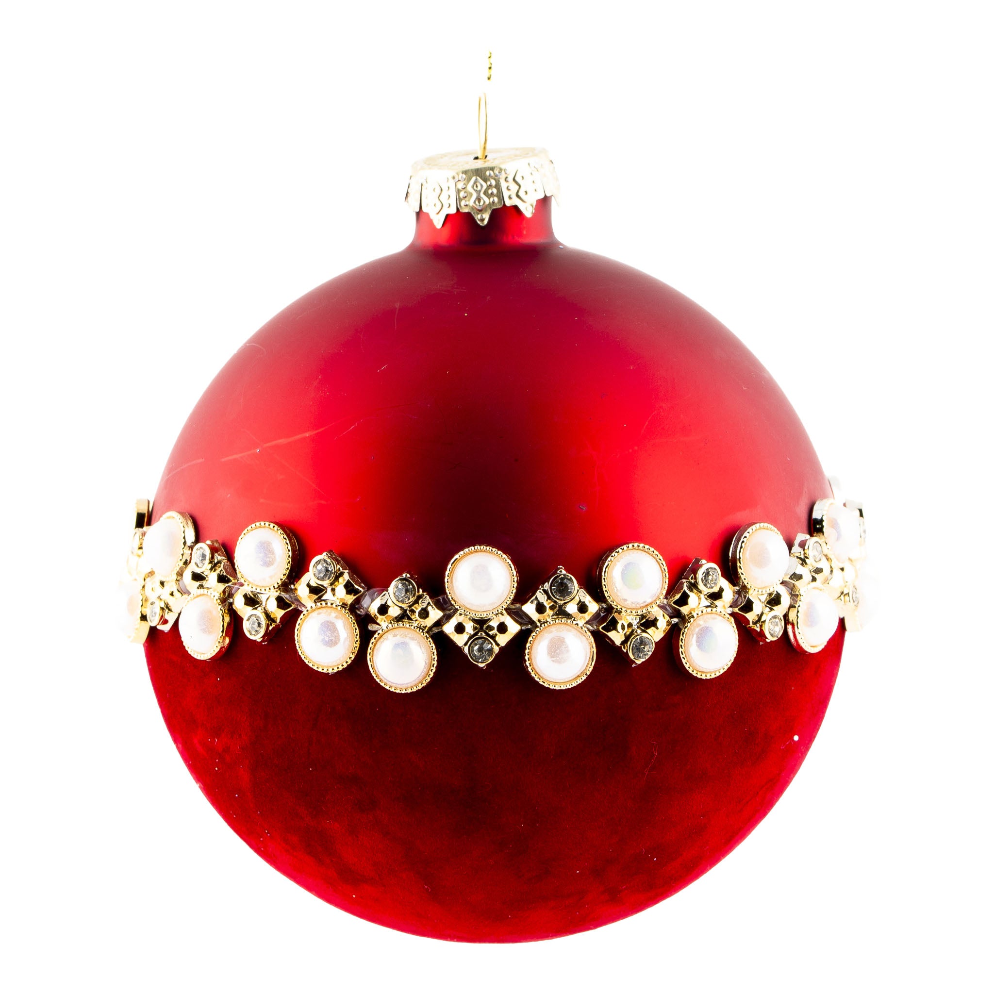 10cm Red Pearl Ball Hanging - Seasonal Decor