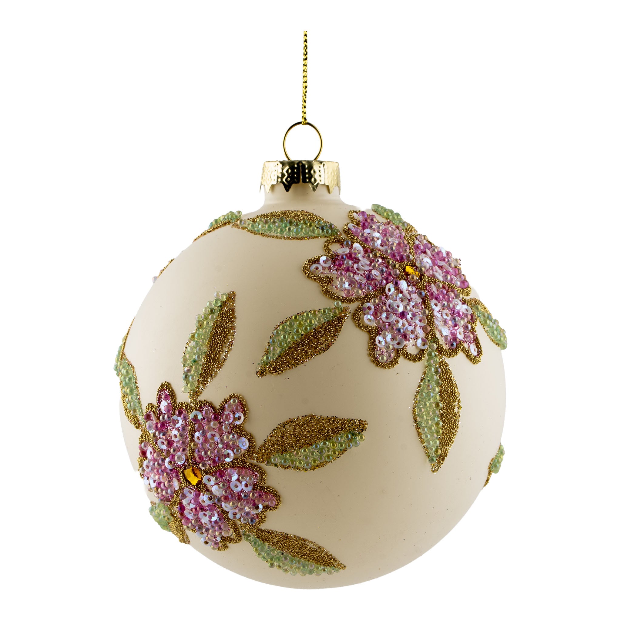 10cm Pink Flower Ball Hanging - Seasonal Decor