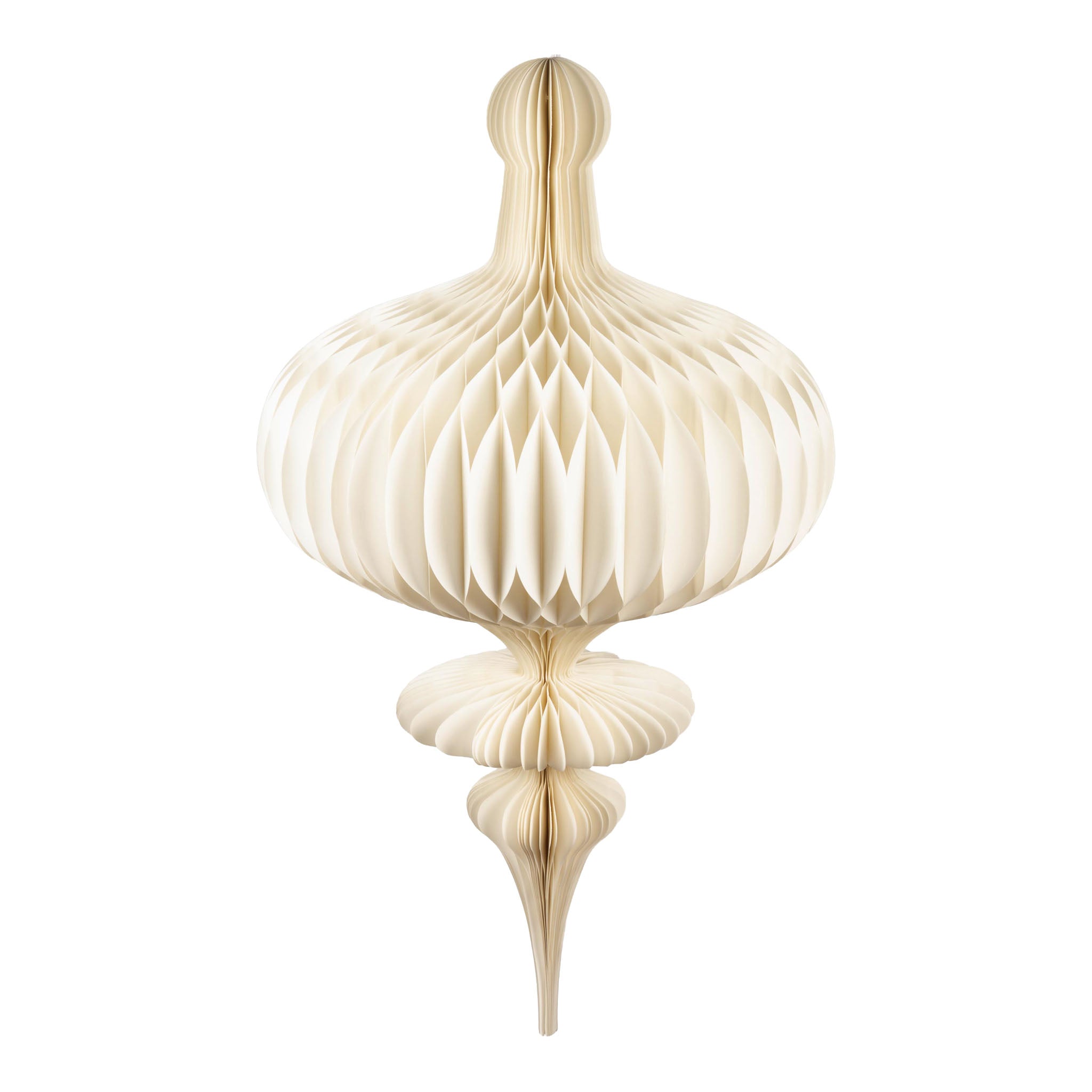 80cm Elegant White Paper Finial Hanging - Seasonal Decor