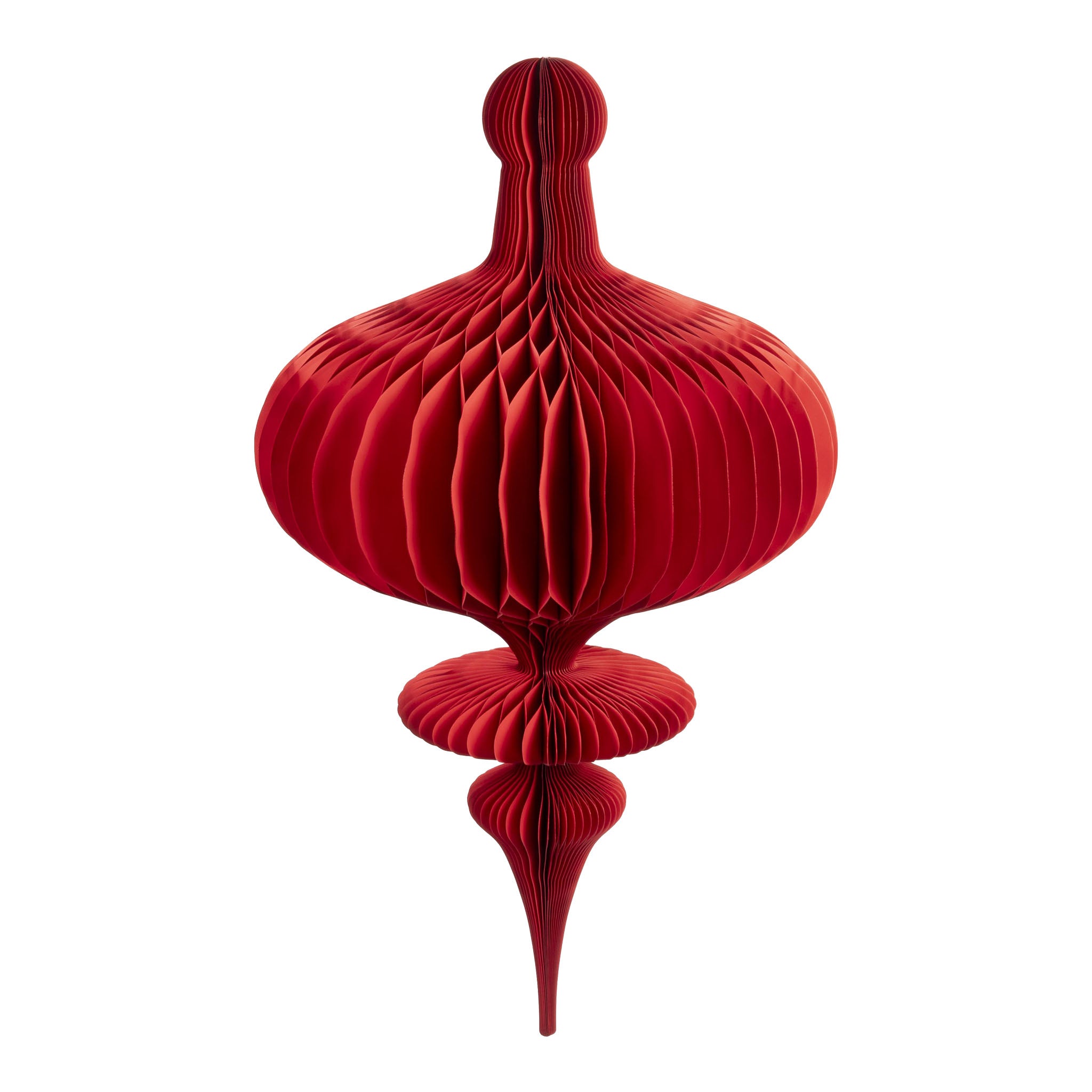 80cm Elegant Burgundy Paper Finial Hanging - Seasonal Decor