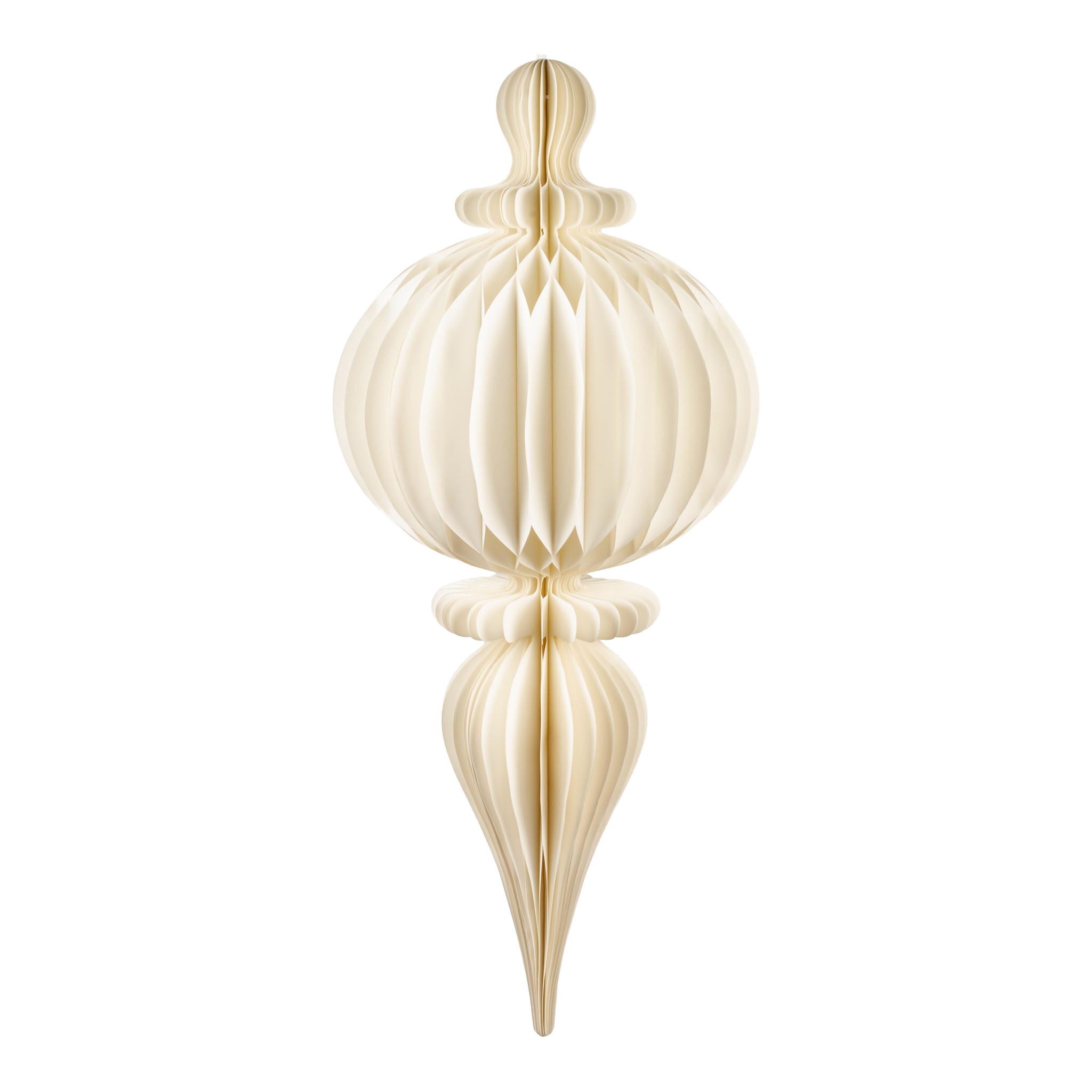 80cm Lavish White Paper Finial Hanging - Seasonal Decor