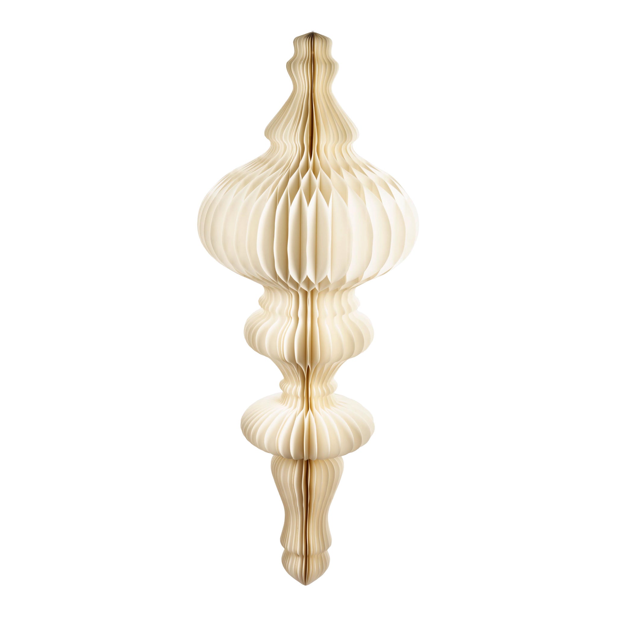 100cm Deluxe White Paper Finial Hanging - Seasonal Decor