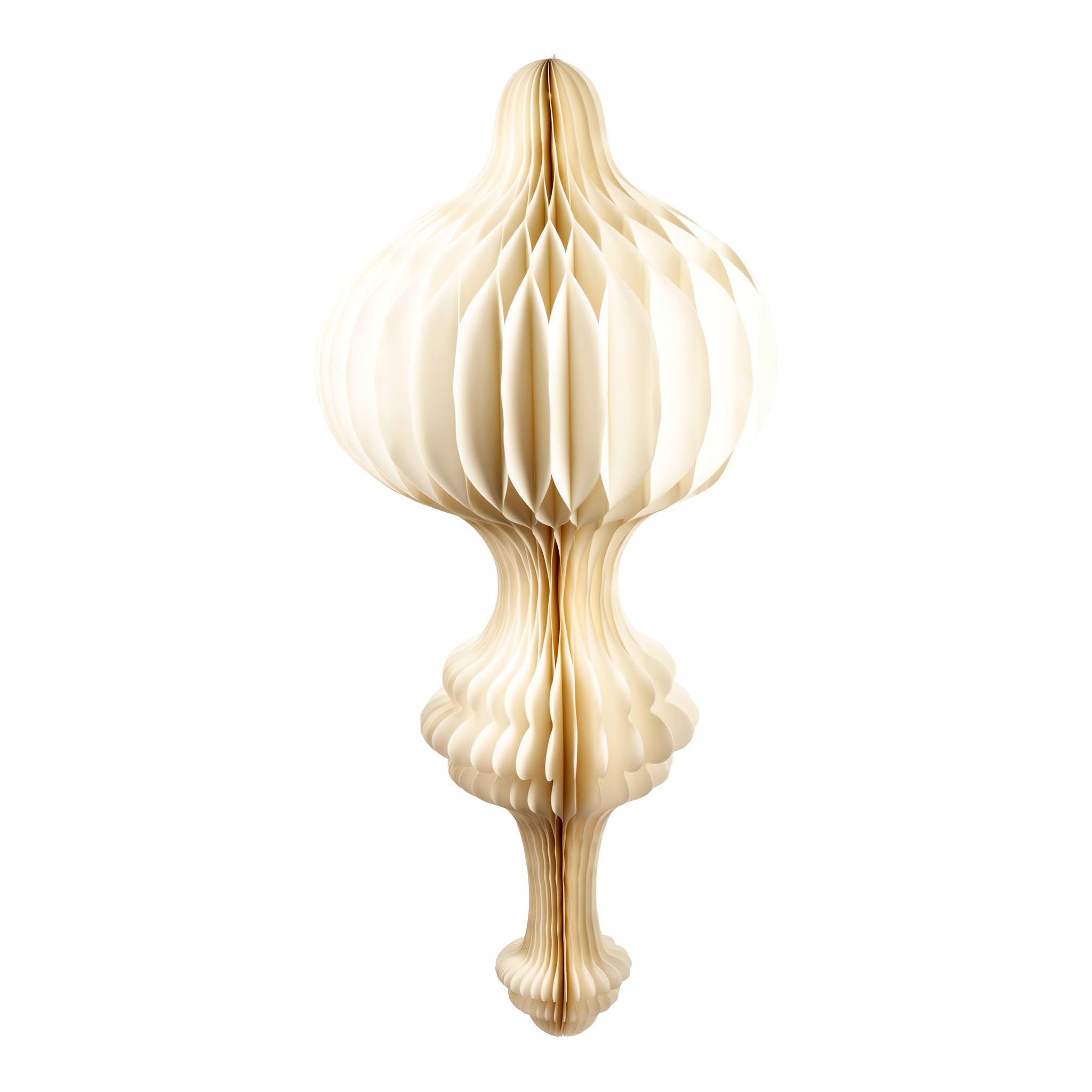 100cm Grand White Paper Finial Hanging - Seasonal Decor