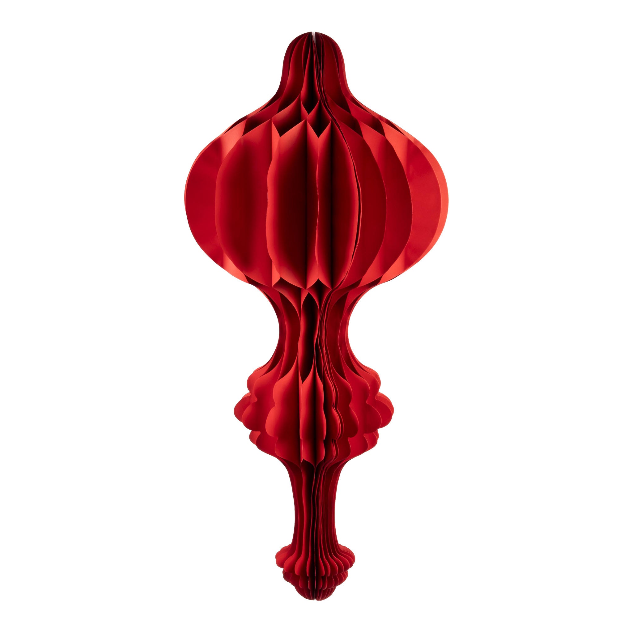 100cm Grand Burgundy Paper Finial Hanging - Seasonal Decor