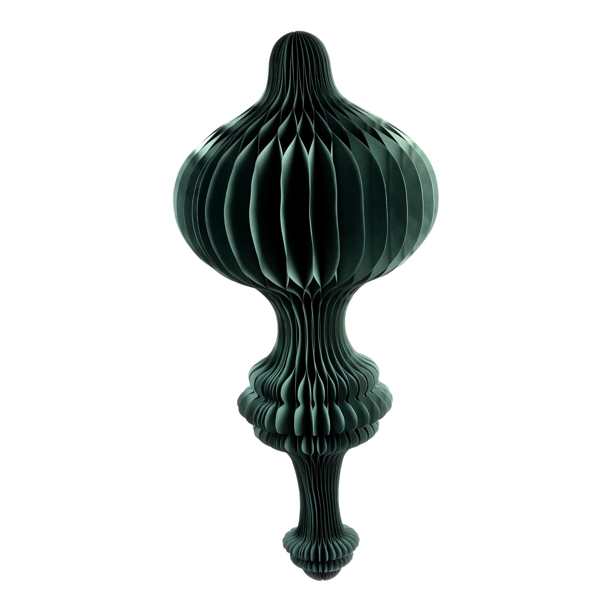 100cm Grand Green Paper Finial Hanging - Seasonal Decor