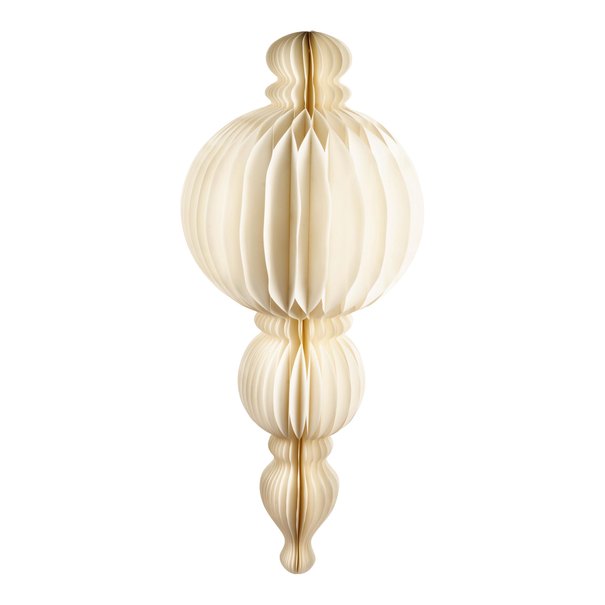 100cm Eloquent White Paper Finial Hanging - Seasonal Decor