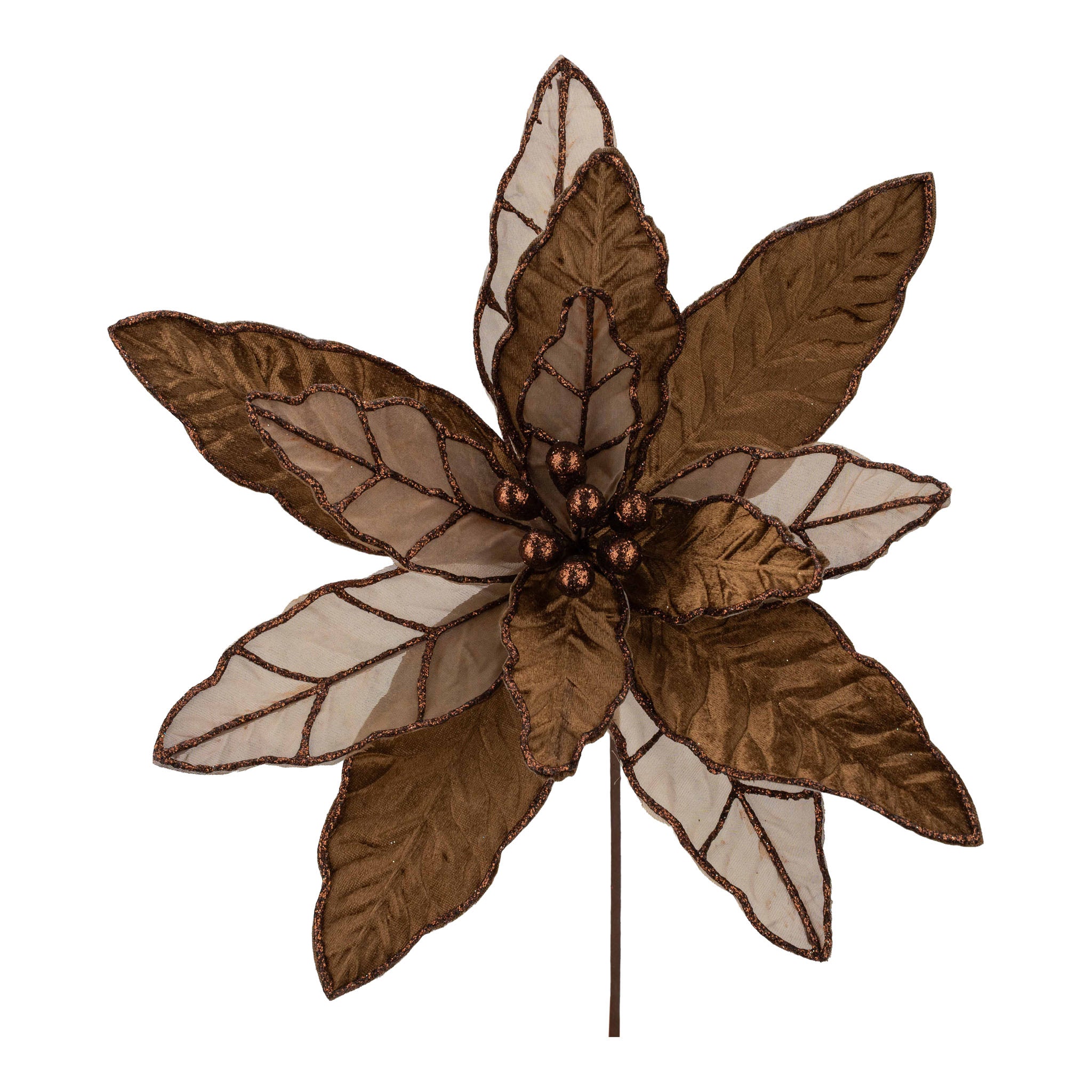 Brown Poinsettia Flower - Seasonal Decor