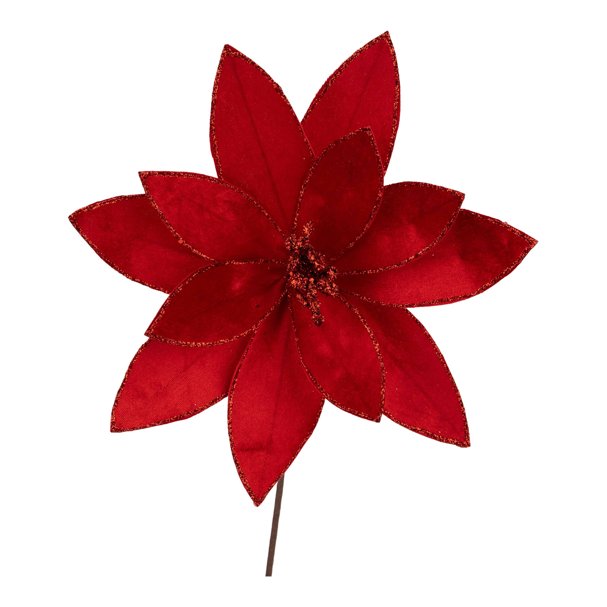 Red Velvet Poinsettia Flower - Seasonal Decor
