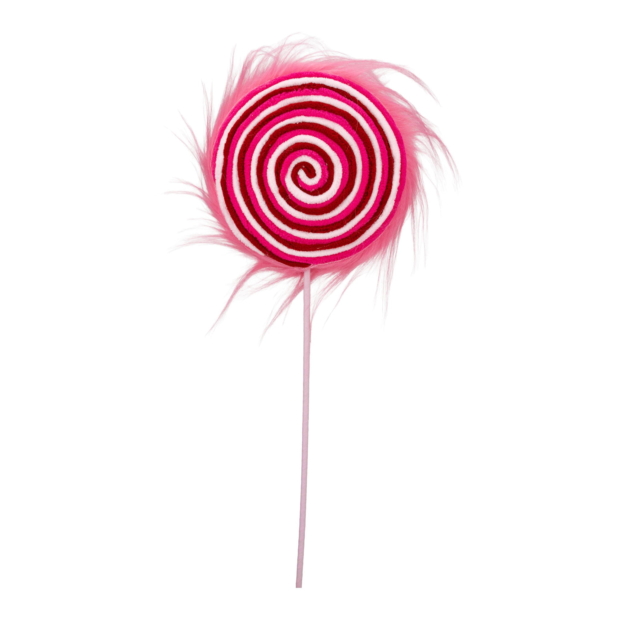 Red Pink Fluffy Swirl Lolly pop - Seasonal Decor