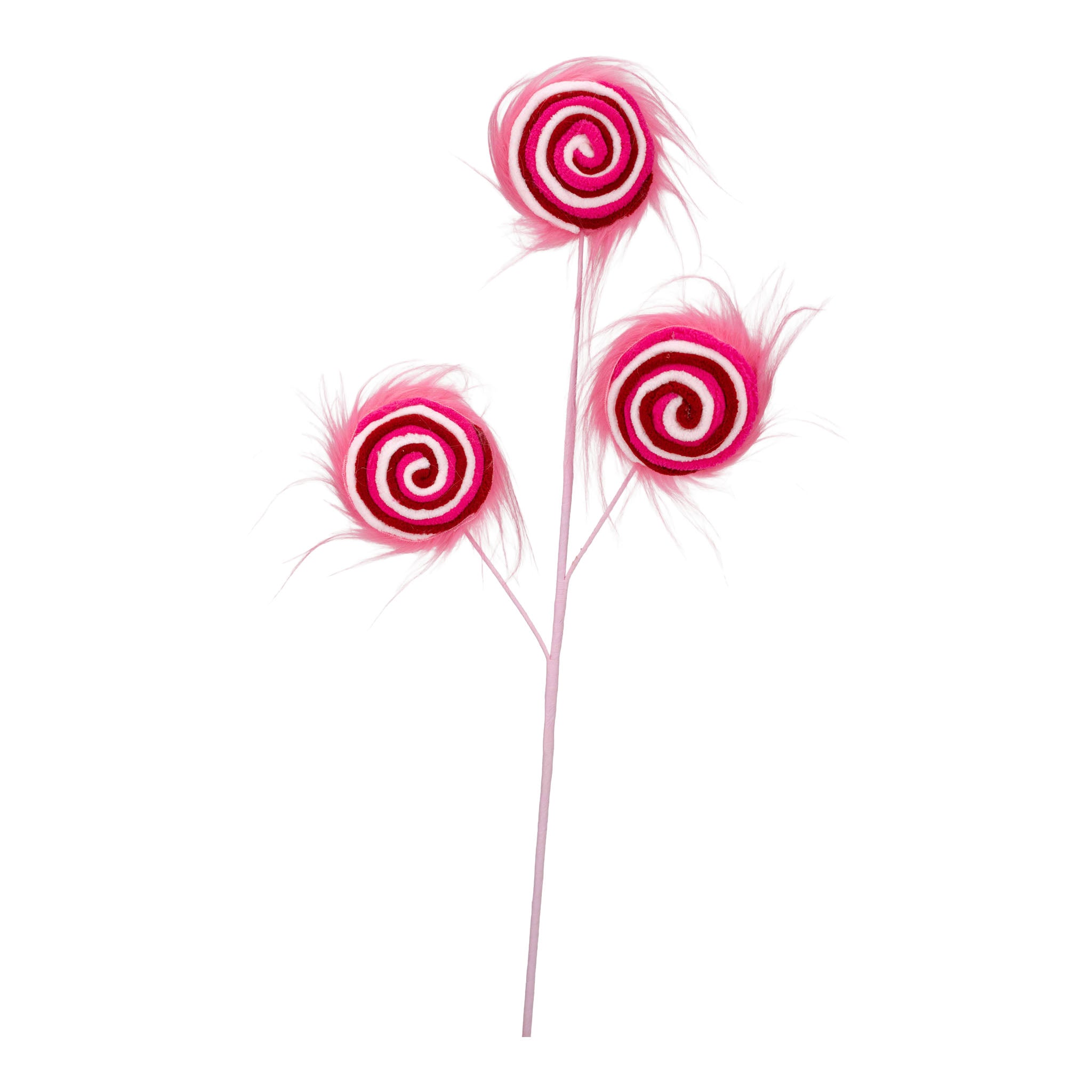 Red Pink Fluffy Swirl Spray - Seasonal Decor