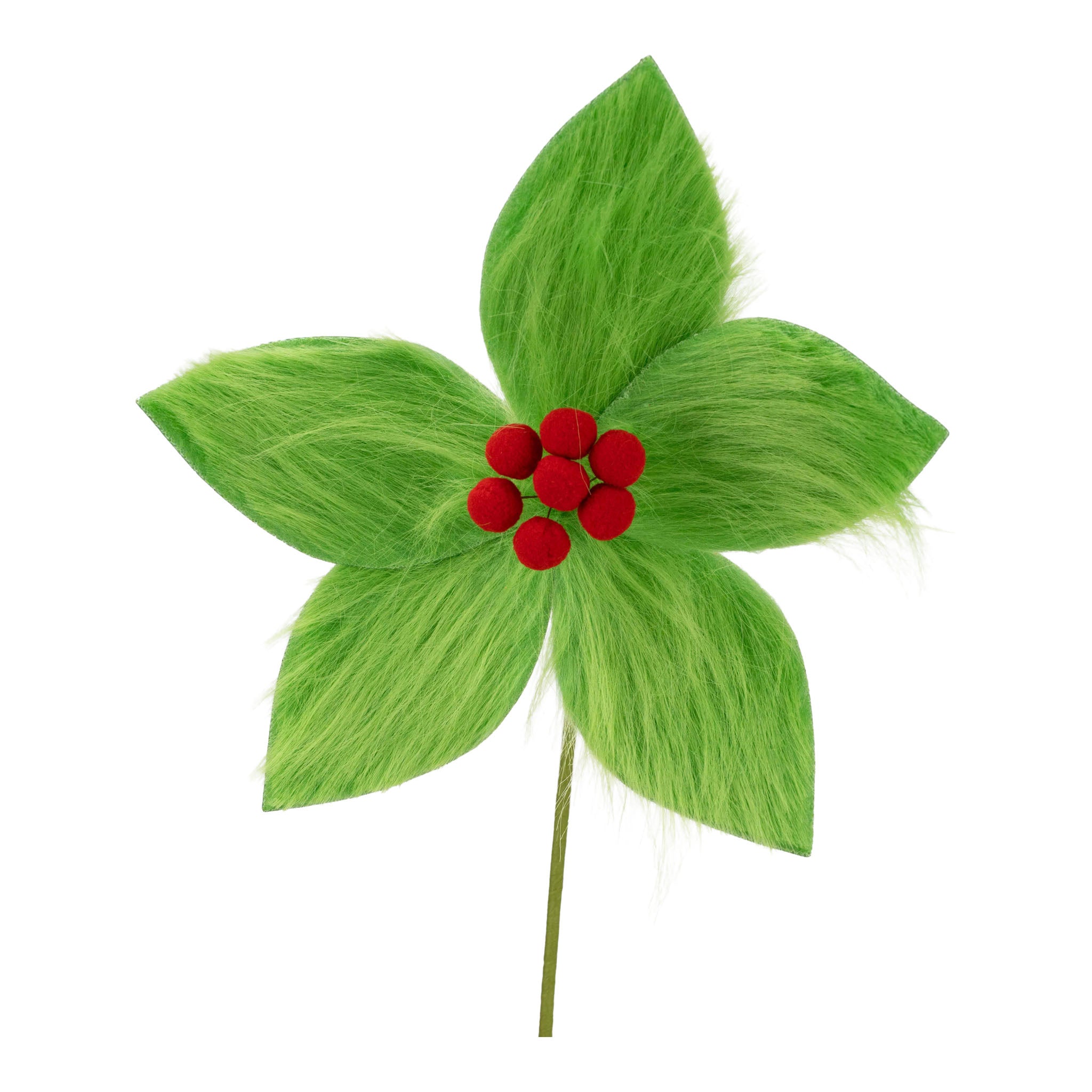 Red Green Fluffy Flower - Seasonal Decor