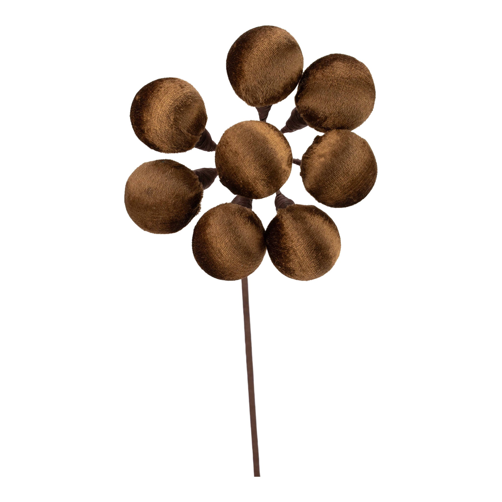 Brown 8 Ball Flower Spray - Seasonal Decor