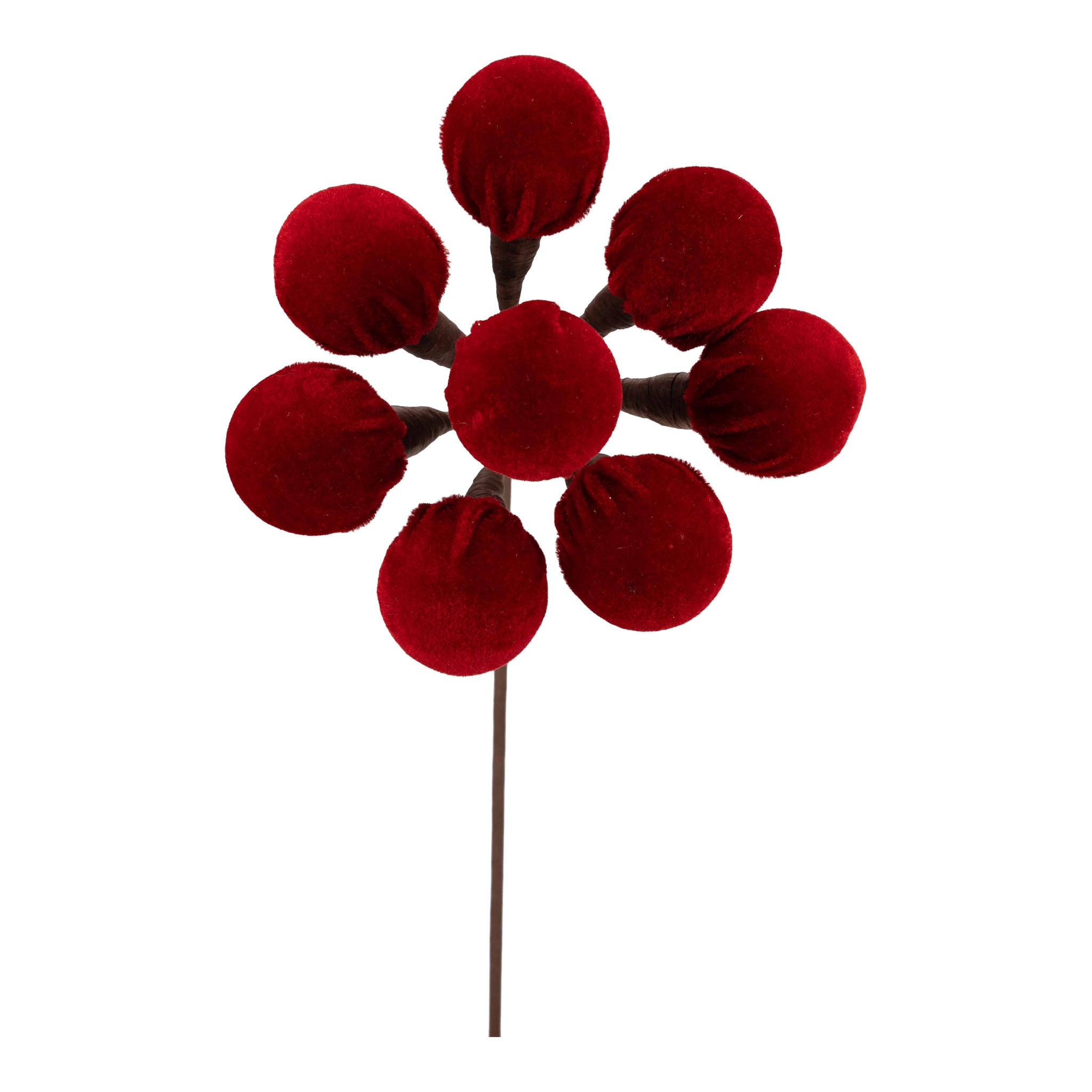 Red 8 Ball Flower Spray - Seasonal Decor
