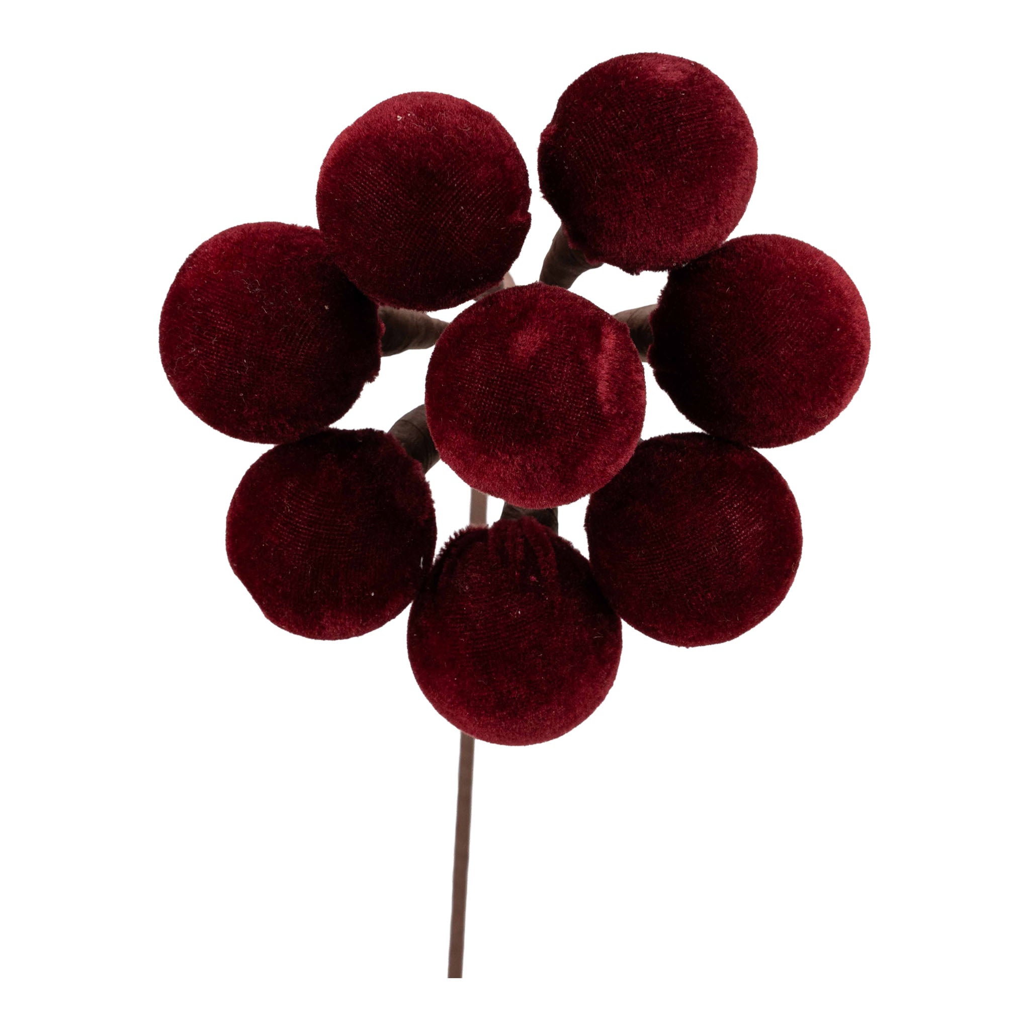 Burgundy 8 Ball Flower Spray - Seasonal Decor
