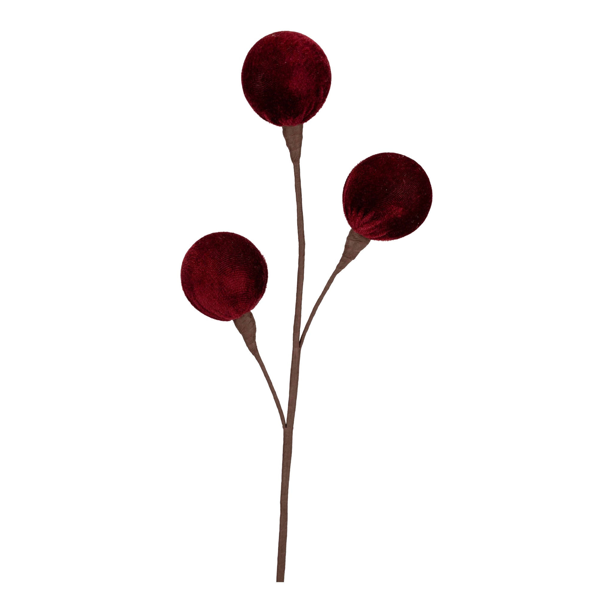 Burgundy 3 Ball Spray - Seasonal Decor