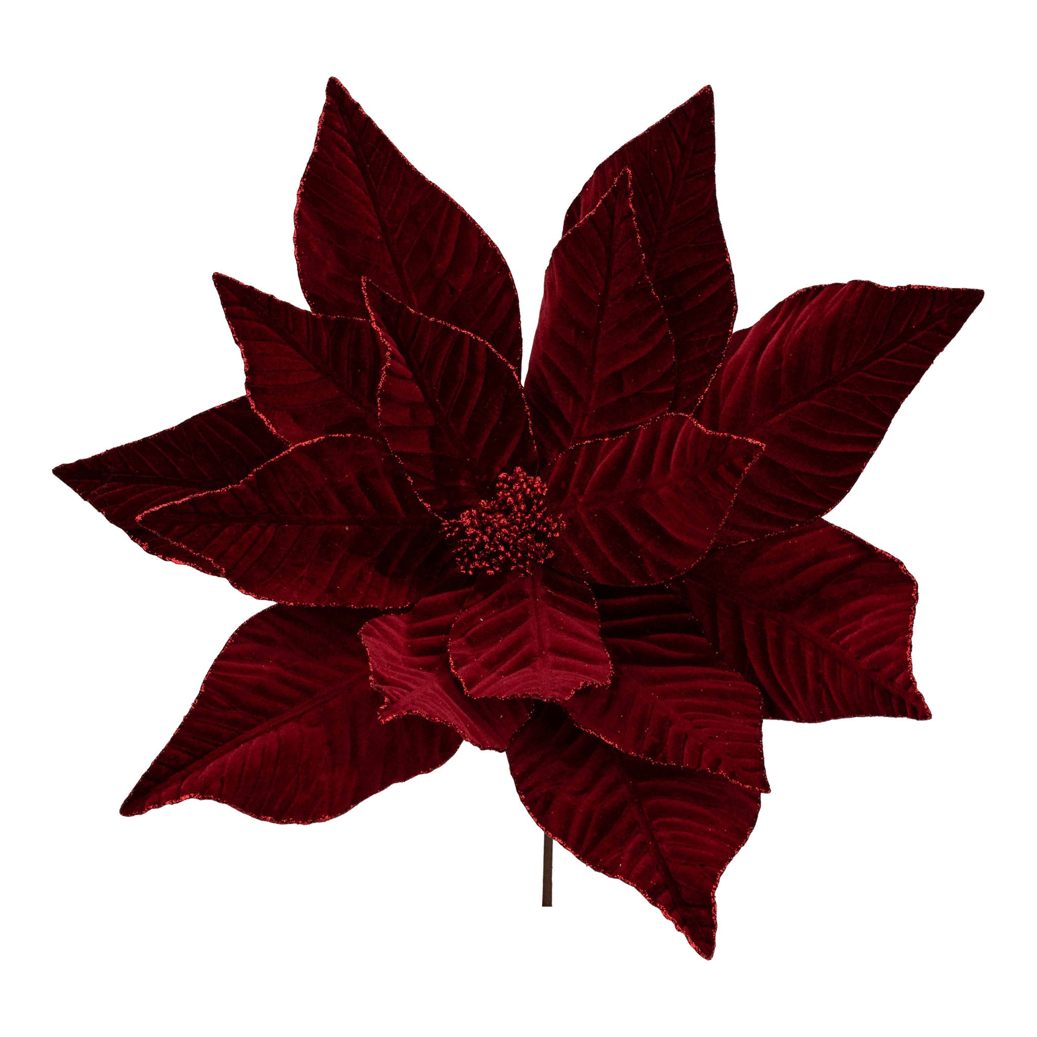 Burgundy Poinsettia Flower Lge - Seasonal Decor