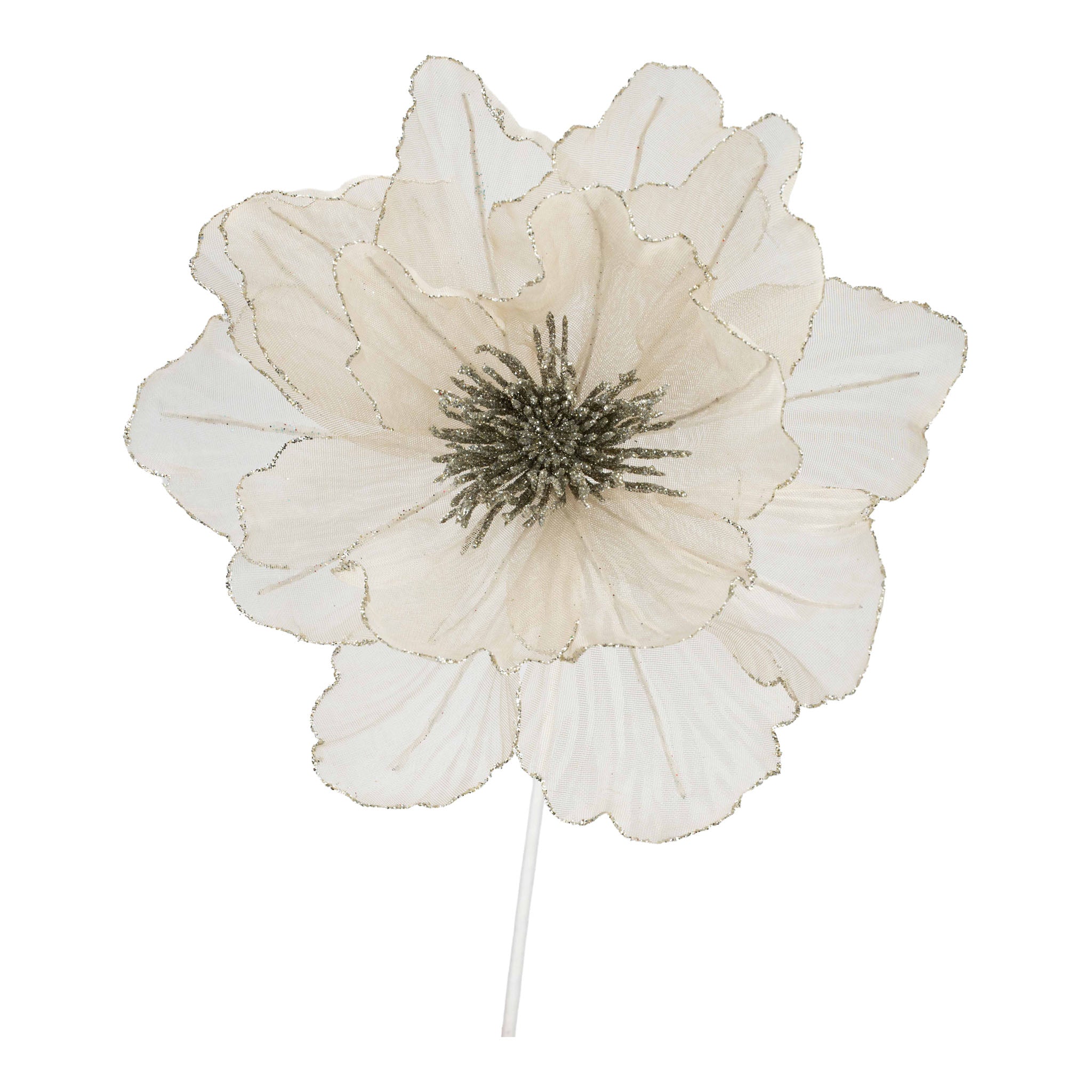 Platinum Sheer Flower - Seasonal Decor