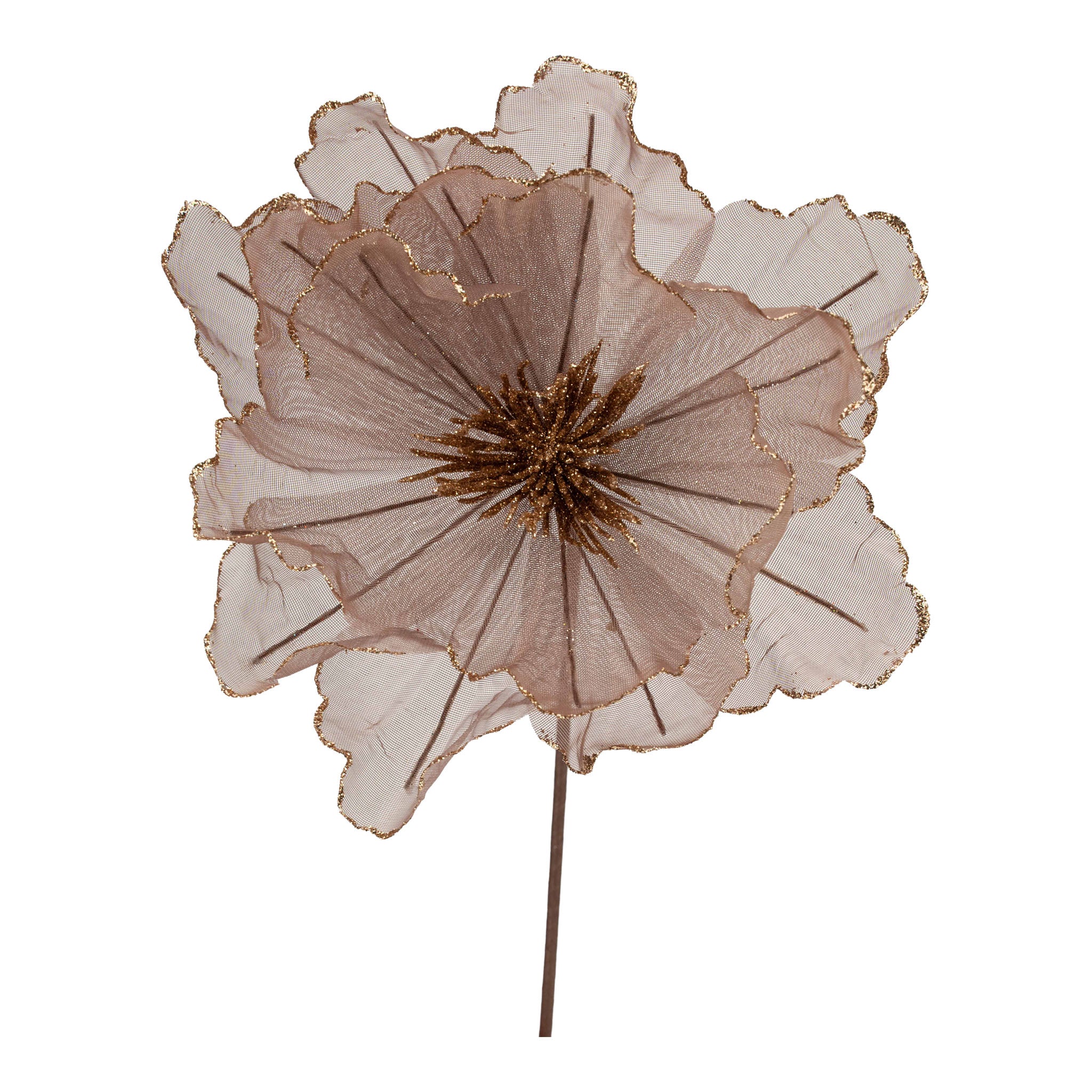 Brown Sheer Flower - Seasonal Decor