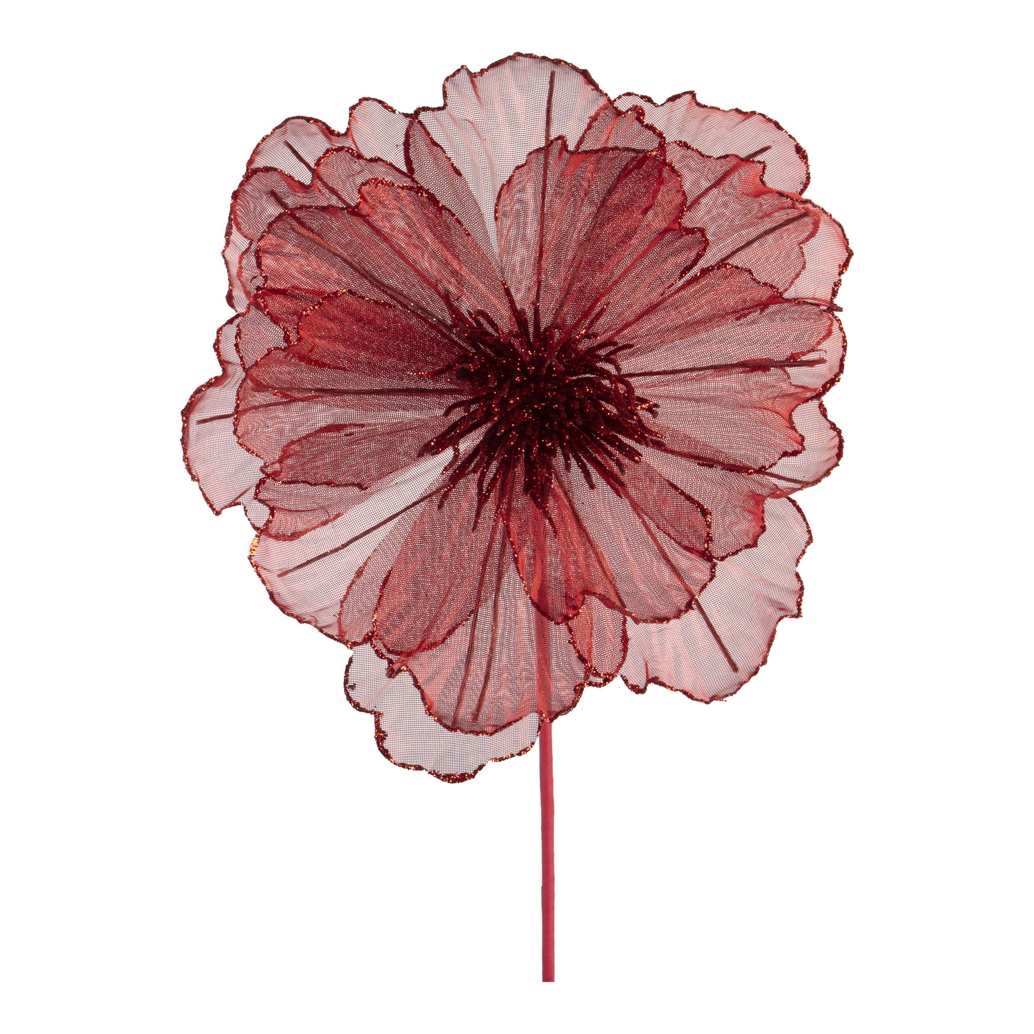 Red Sheer Flower - Seasonal Decor