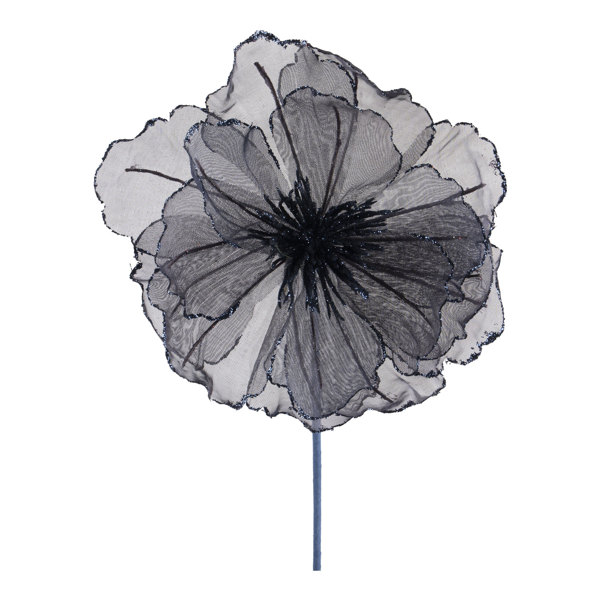 Navy Sheer Flower - Seasonal Decor