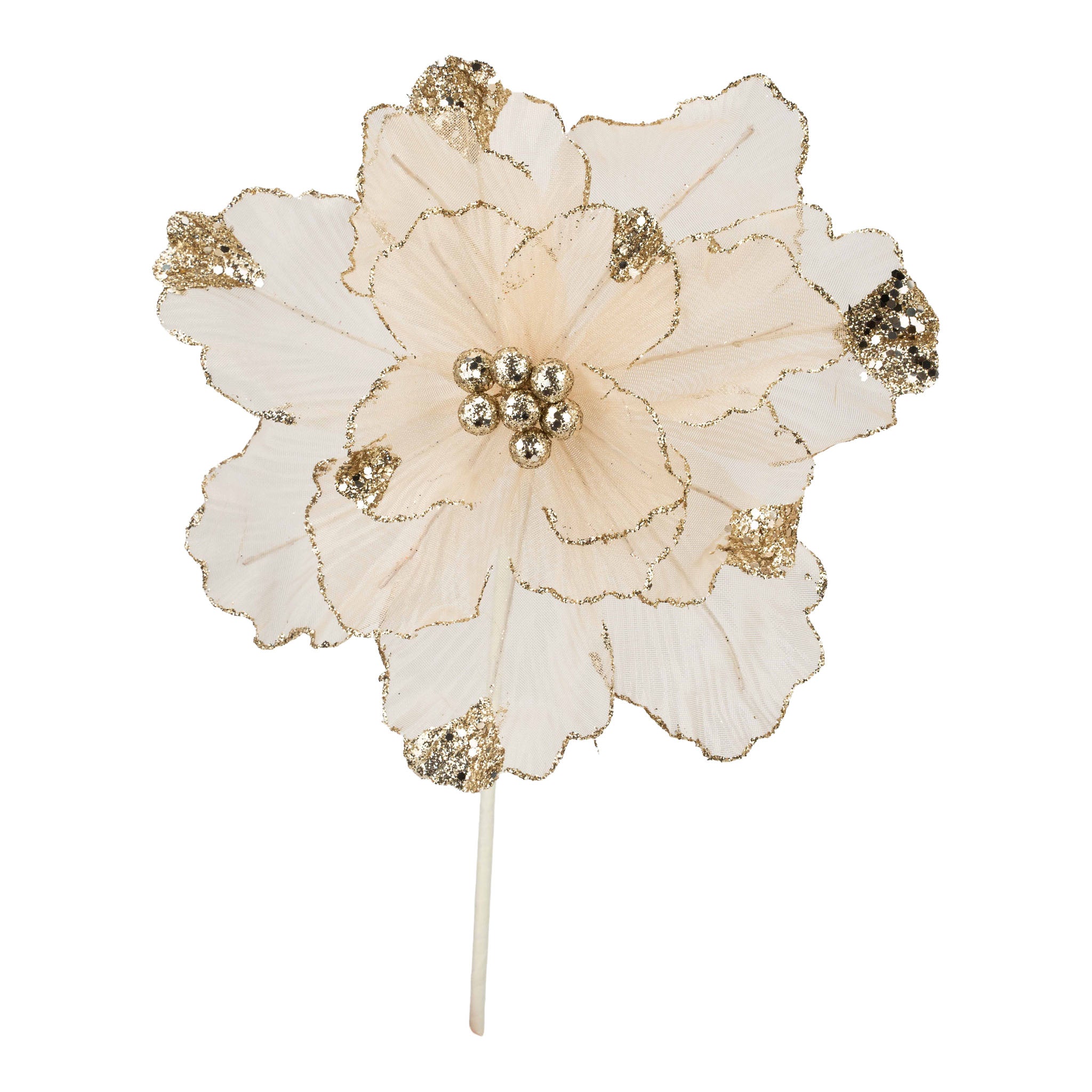 Champagne Beaded Flower - Seasonal Decor