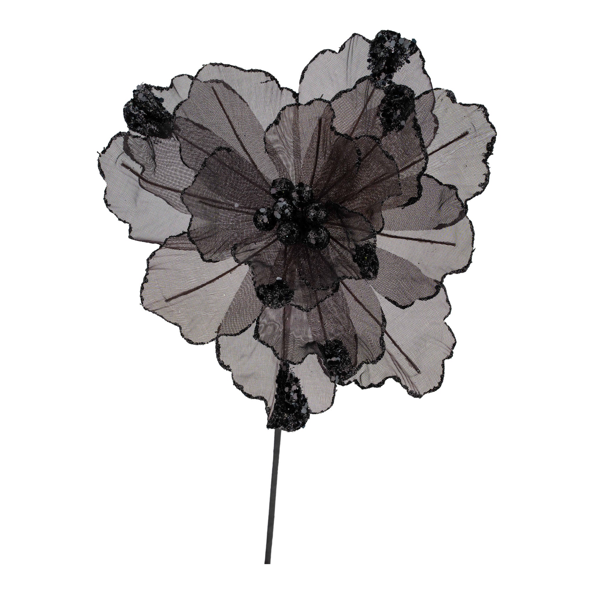Black Beaded Flower - Seasonal Decor