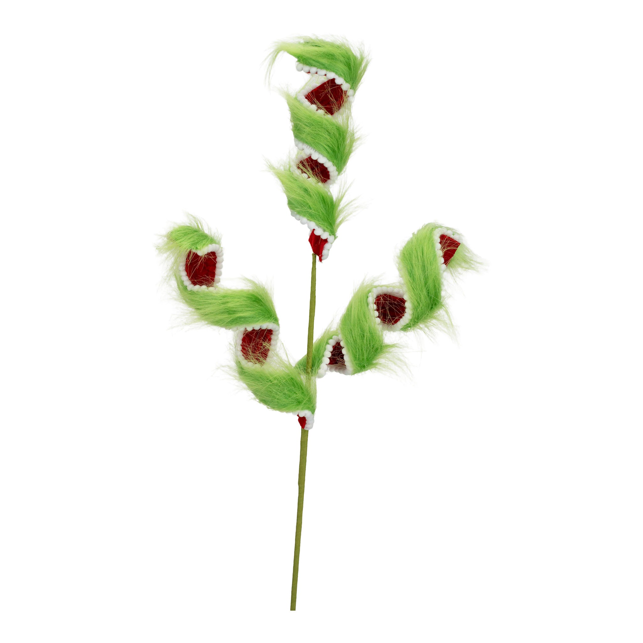 Red Green Fluffy Swirl Spray - Seasonal Decor