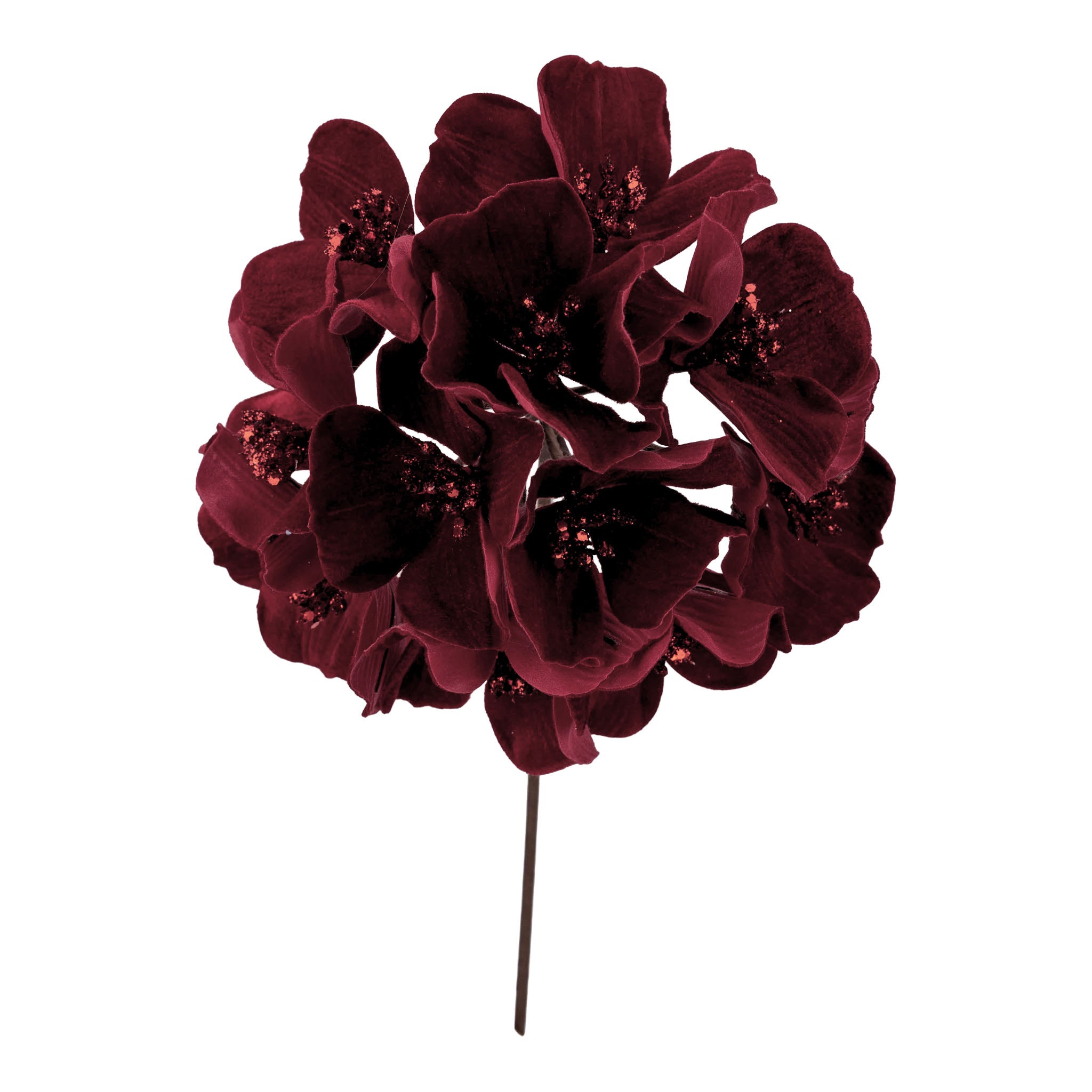 Burgundy Christmas Hydrangea Flower - Seasonal Decor